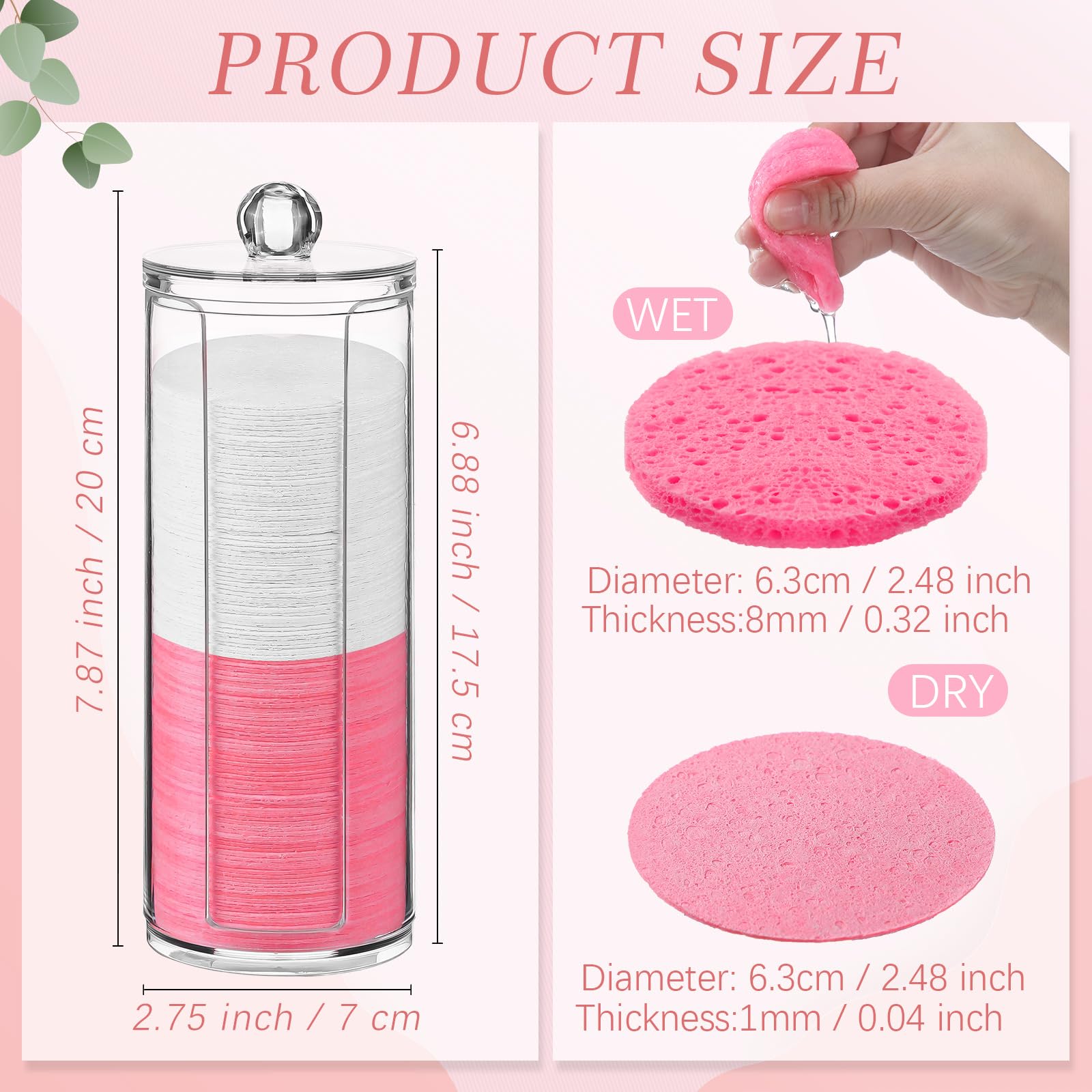 Sieral 120 Pcs Compressed Facial Sponges With Container Disposable Face Sponge Pads For Washing Face Cleansing Exfoliating Esthe