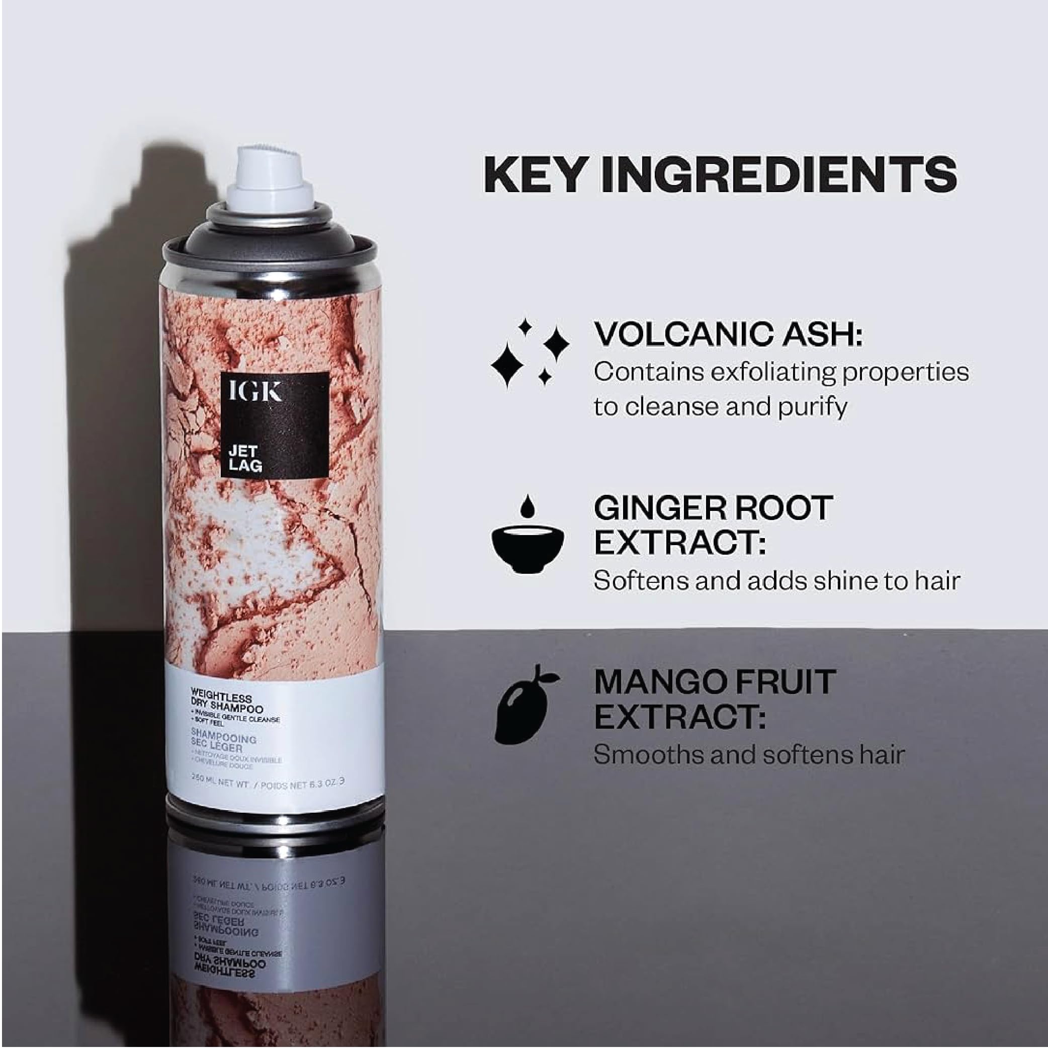 Igk Jet Lag Invisible Dry Shampoo Travel Size | Weightless Buildable Formula+ Finely Milled Volcanic Ash For Lightweight Cleansi