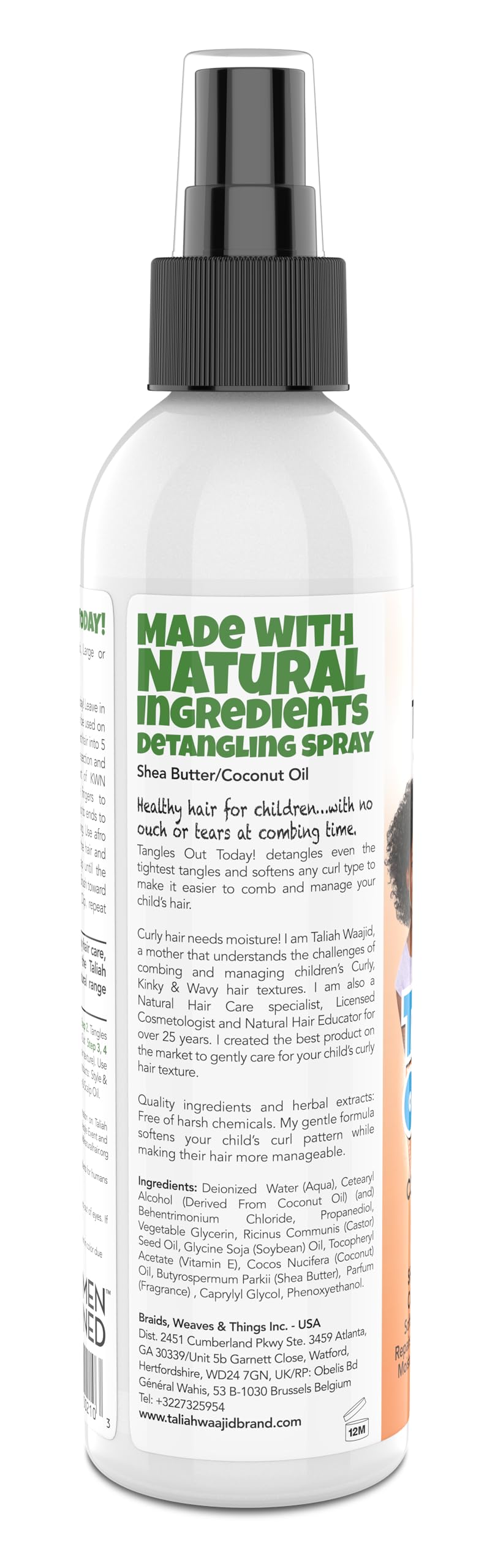 Taliah Waajid For Children Tangles Out Today Leave-In Conditioner | Detangler For Kids With Kinky, Wavy & Natural Hair | Repairs