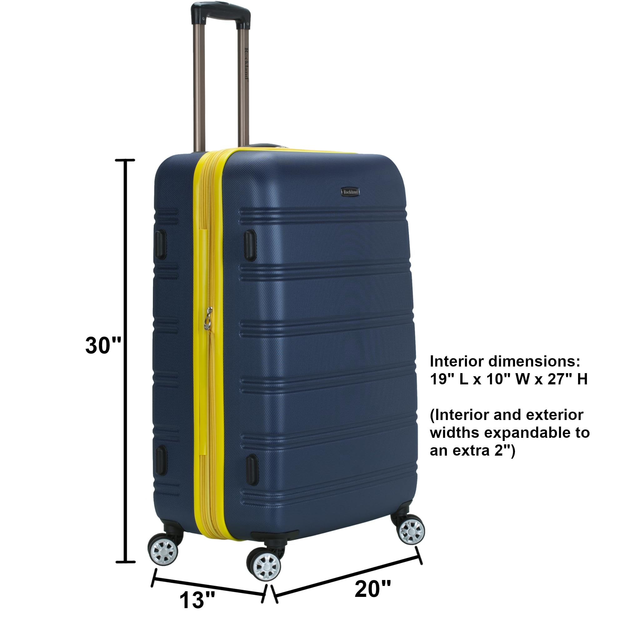 Rockland 28'' Expandable Abs Dual Wheel Spinner Red
