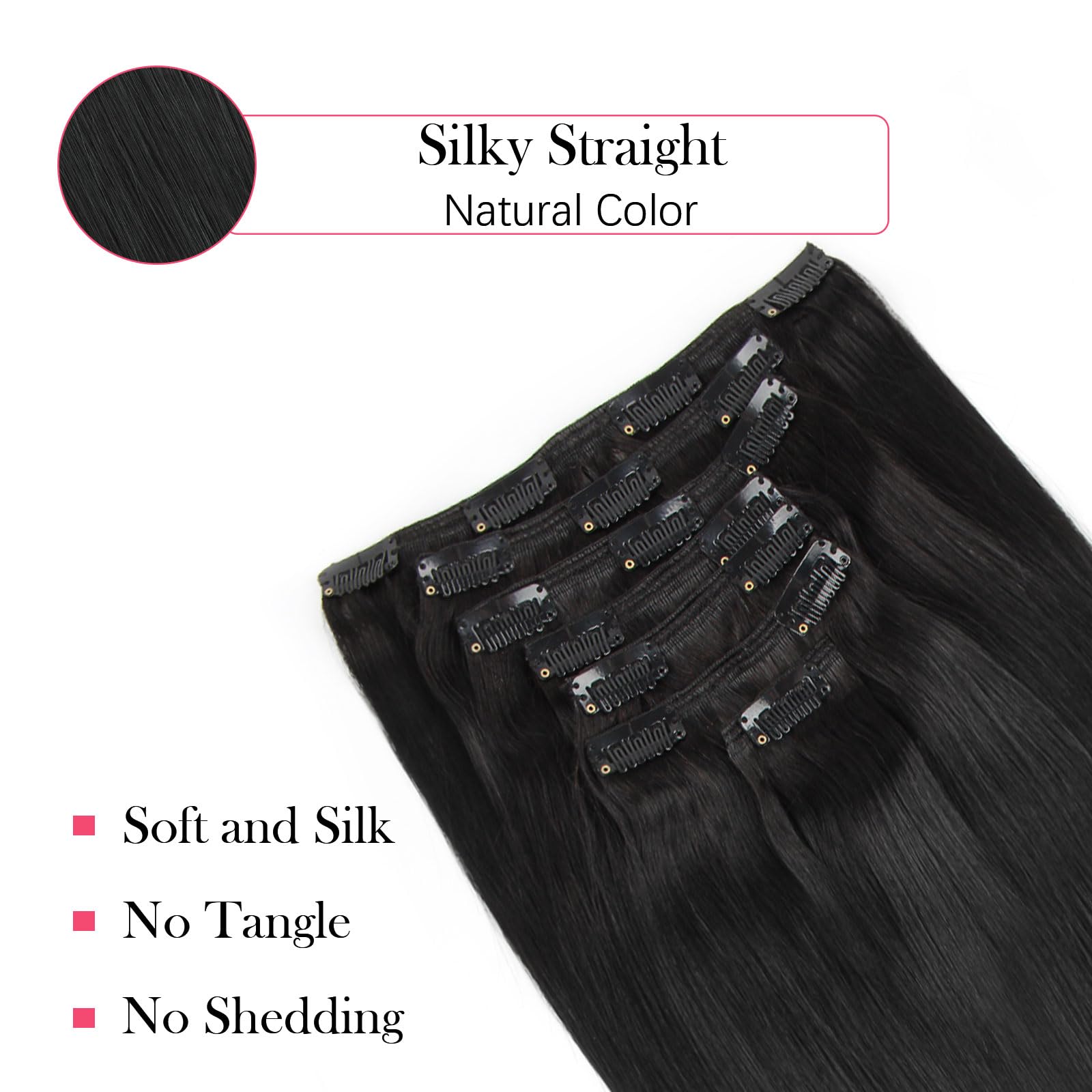 Sassina Double Wefts Silky Straight Clip In Human Hair Extensions For Full Head Silky Straight Clip Ins Thick Human Hair Extensi