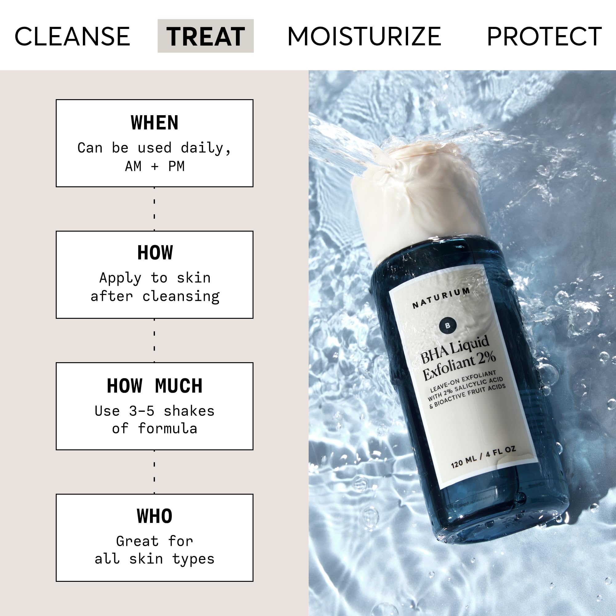 Naturium Bha Liquid Exfoliant 2%, Leave-On Face & Skin Care Exfoliating Pore Treatment, With Salicylic Acid & Bioactive Fruit Ac