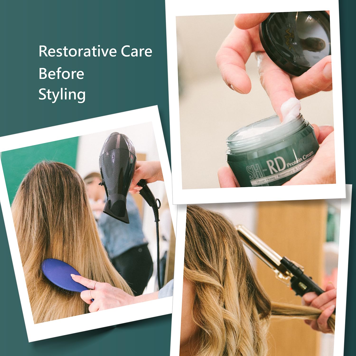 SH-RD Protein Cream for Dry Damaged Hair | Protein Leave-In Conditioner to Restore, Revitalize and Repair Split Ends | Condition