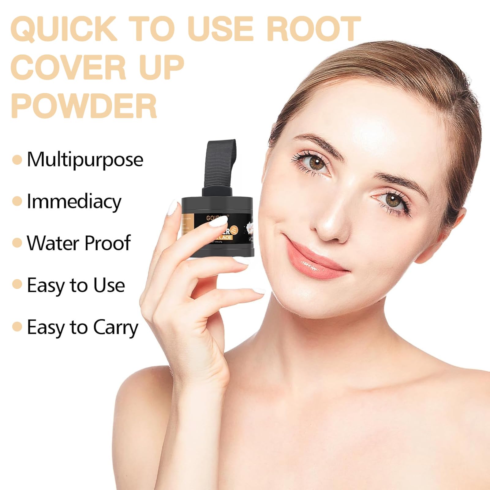 Lockmio Root Cover Up Powder For Women - 3Pcs Light Warm Brown Hair Fibers For Thinning Hair Shadow Powder, Hairline Powder For