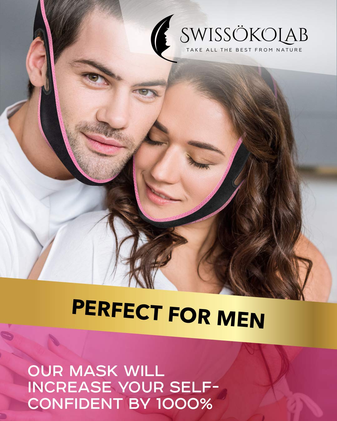 Swissokolab Reusable Face Slimming Strap Double Chin Reducer V Line Mask Chin Up Patch Chin V Up Contour Tightening Firming Tape