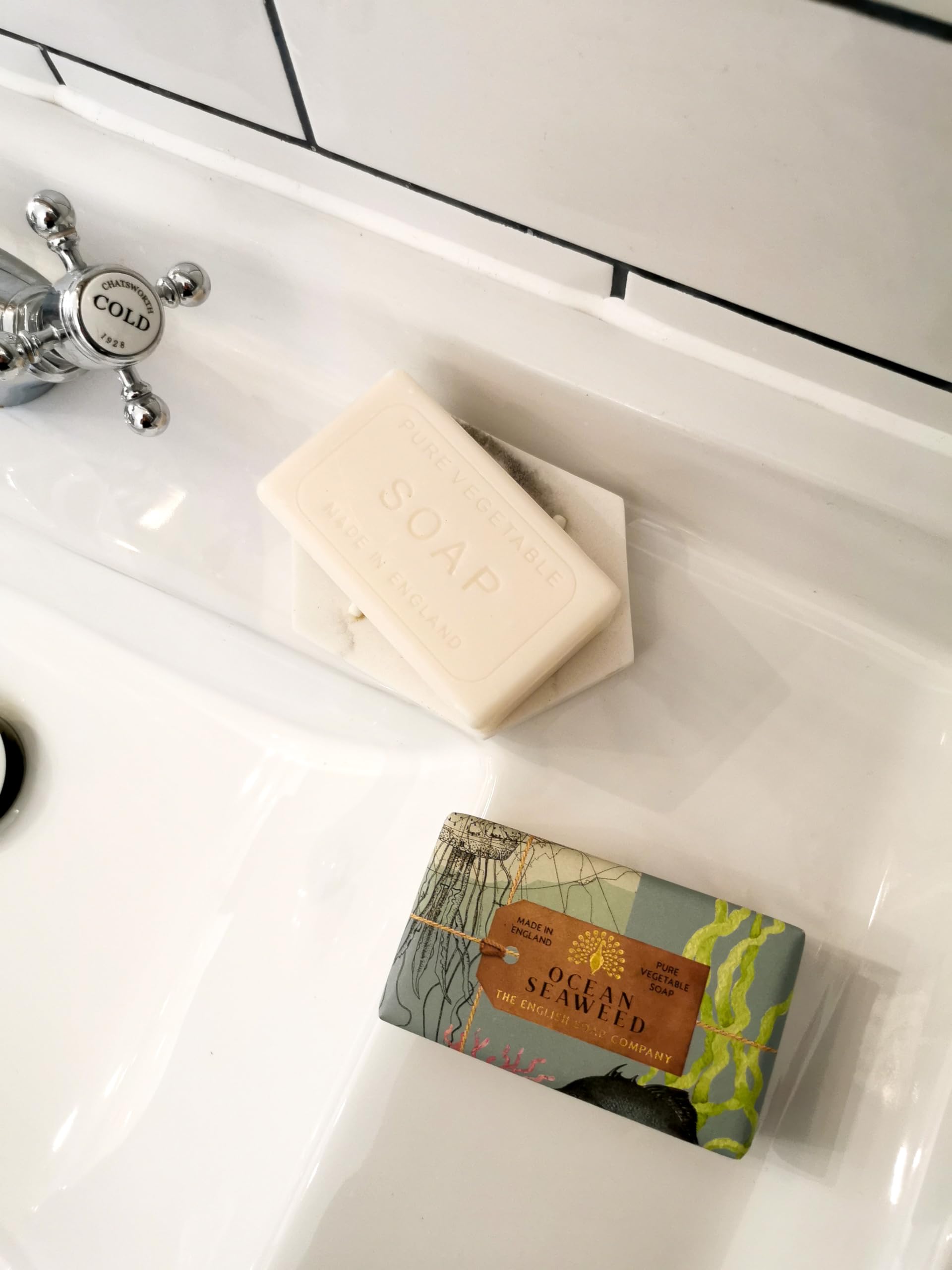The English Soap Company Anniversary Wrapped Soap Bar, Luxury Seaweed Shea Butter Soap Bar, Exfoliating Soap Bar For Face And Bo
