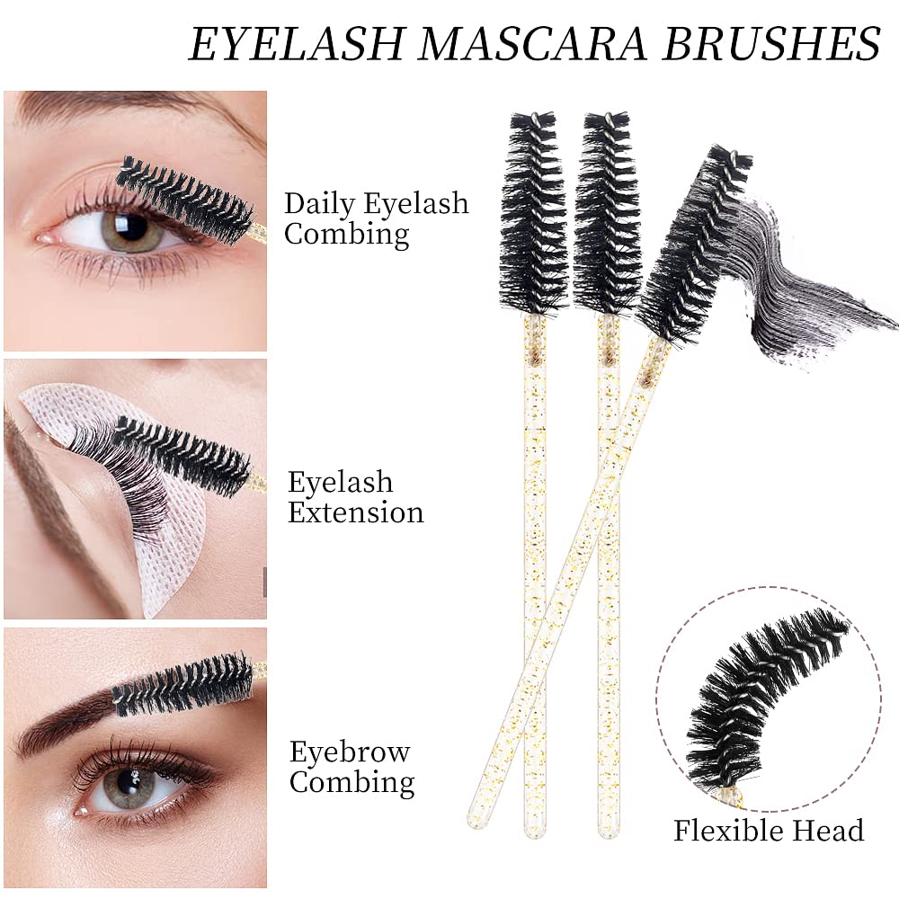 300 Pcs/Sets Eyelash Extension Supplies Disposable Micro Swab Brush Match Eyebrow Spoolie Lip Brush Mascara Wand Applicator Masc