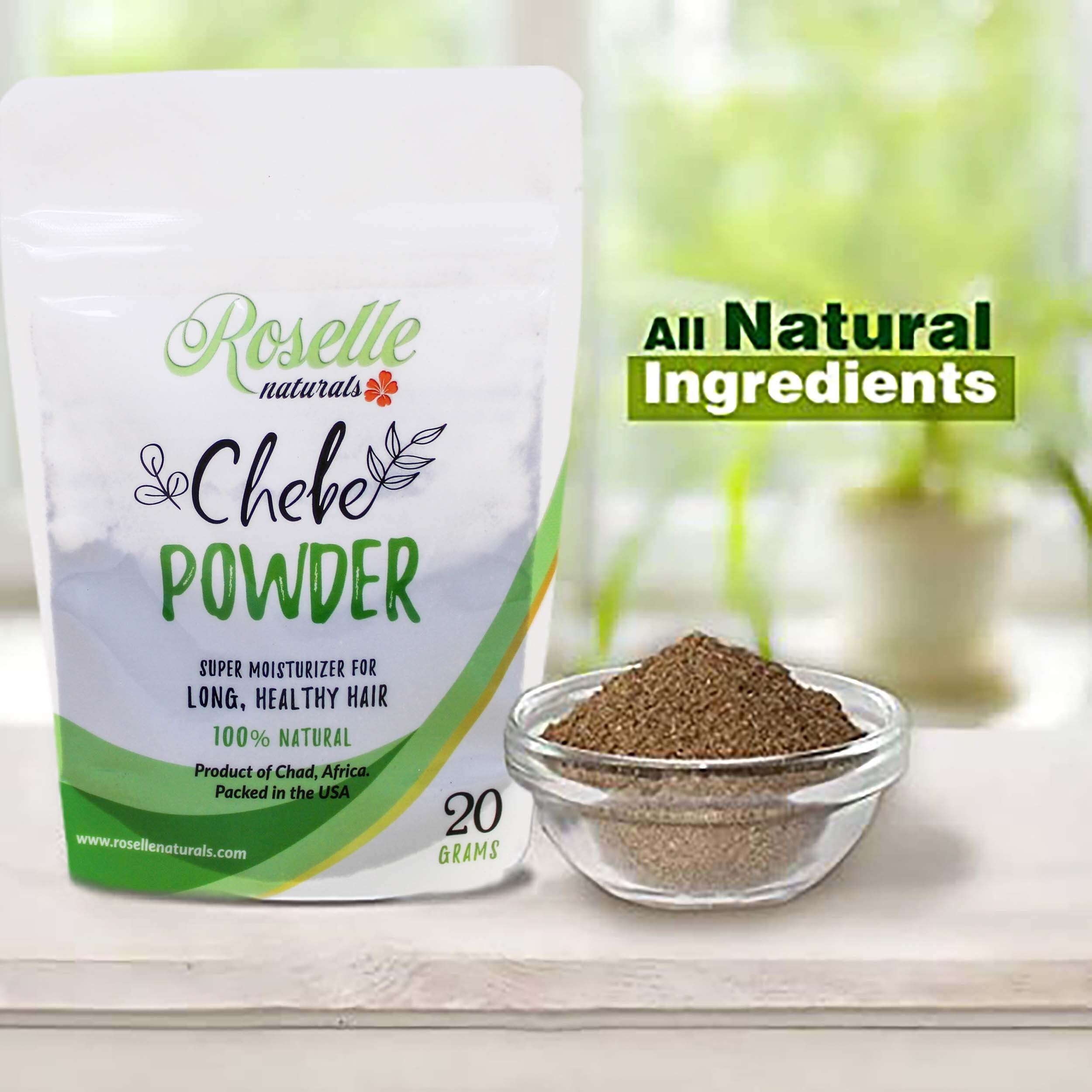 Chebe Powder Authentic From Miss Sahel Chad, Africa. Super Moisturizing All Natural Hair Mask, Growth Formula.