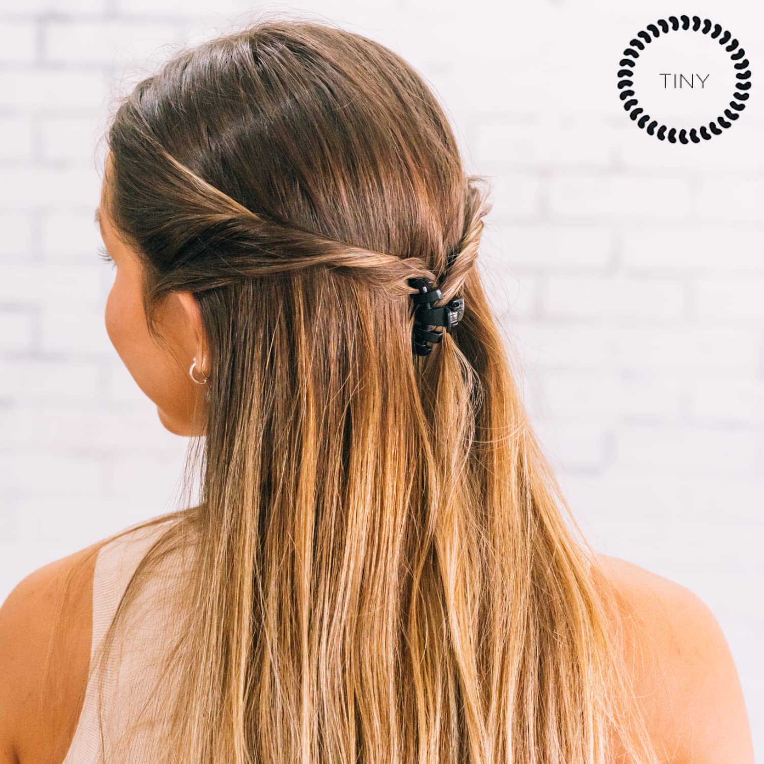 Teleties - Tiny Hair Clip - Strong Grip, Bendable Teeth, Comfortable Curved Design - Ideal For Thin Hair, Kids, Half-Up Hairstyl