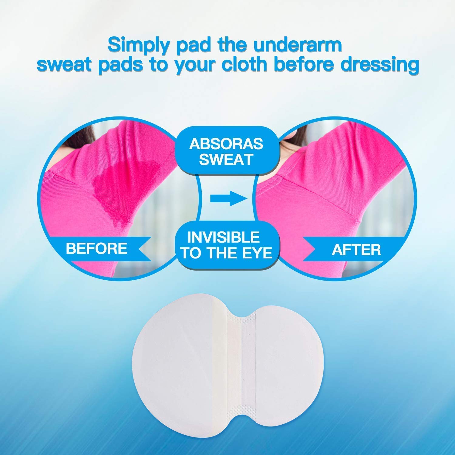 Large Underarm Sweat Pads For Women And Men Fight Hyperhidrosis [50 Pcs], Canagrow Disposable Armpit Sweat Pads Comfortable Unfl