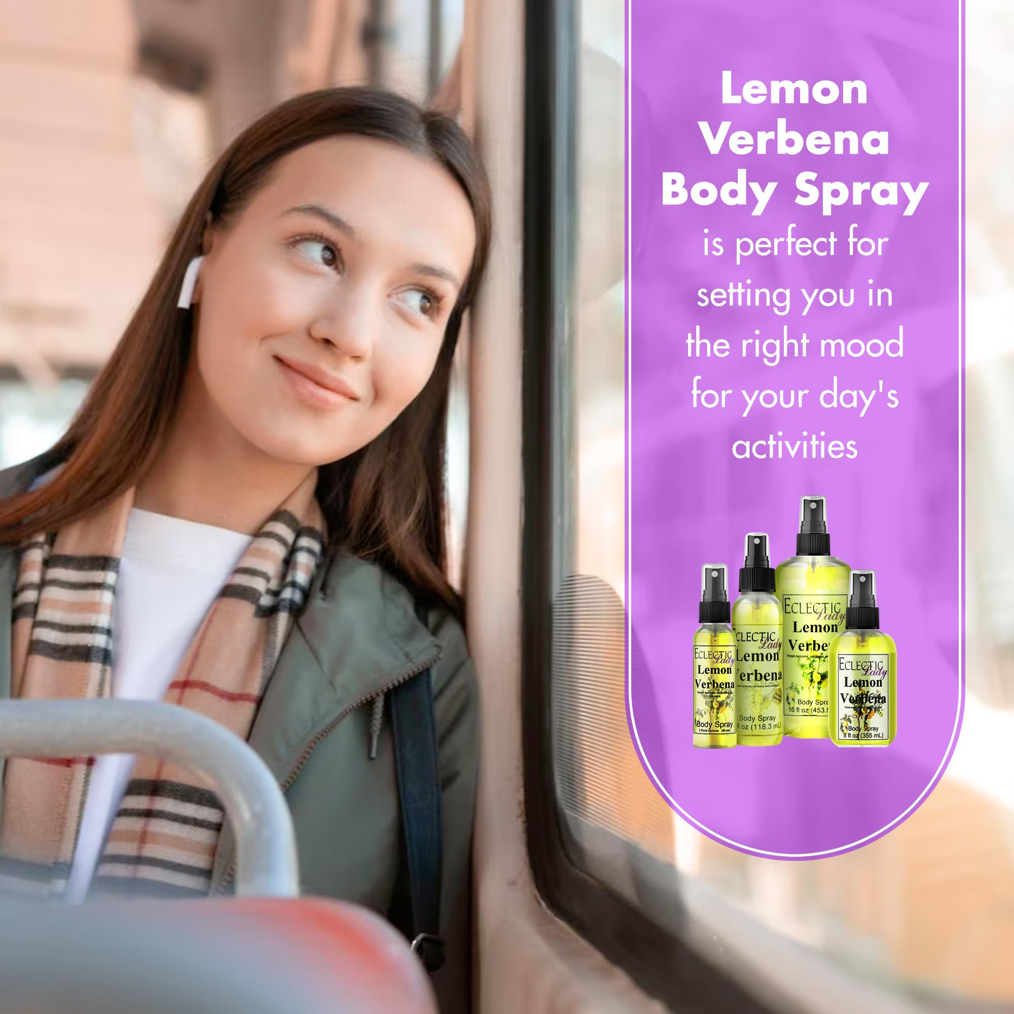 Eclectic Lady Body Spray For Women, 4 Oz Lemon Verbena Body Mist With Long-Lasting Fragrance, Fresh, Wonderful Scent For Spring