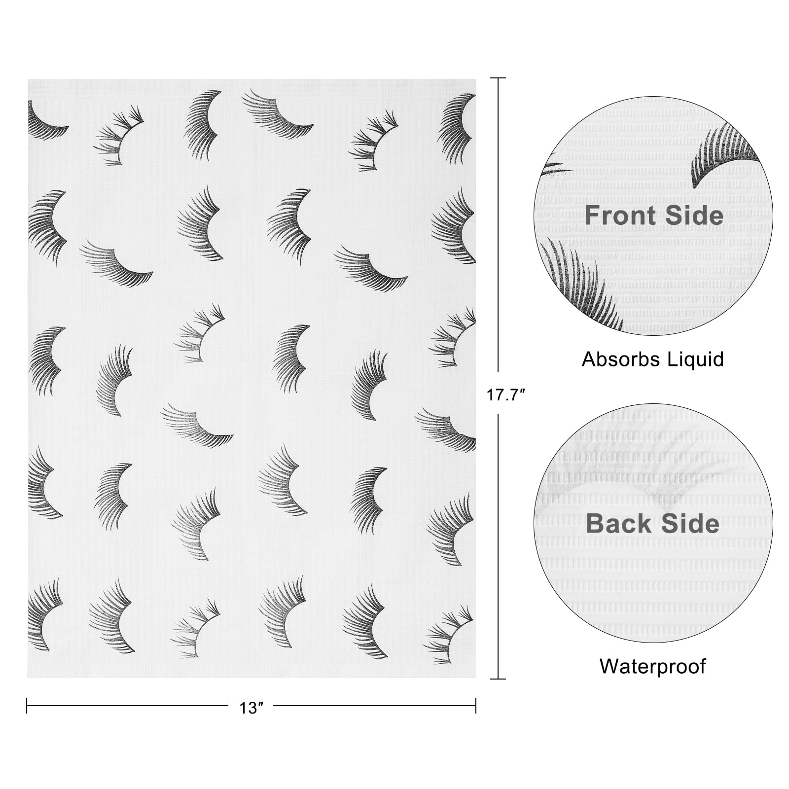 Prasne Lashing Dental Bibs Disposable Pack Of 125, Lash Pillow Cover Of Lash Supplies, White 3-Ply Paper Poly Waterproof Towels,