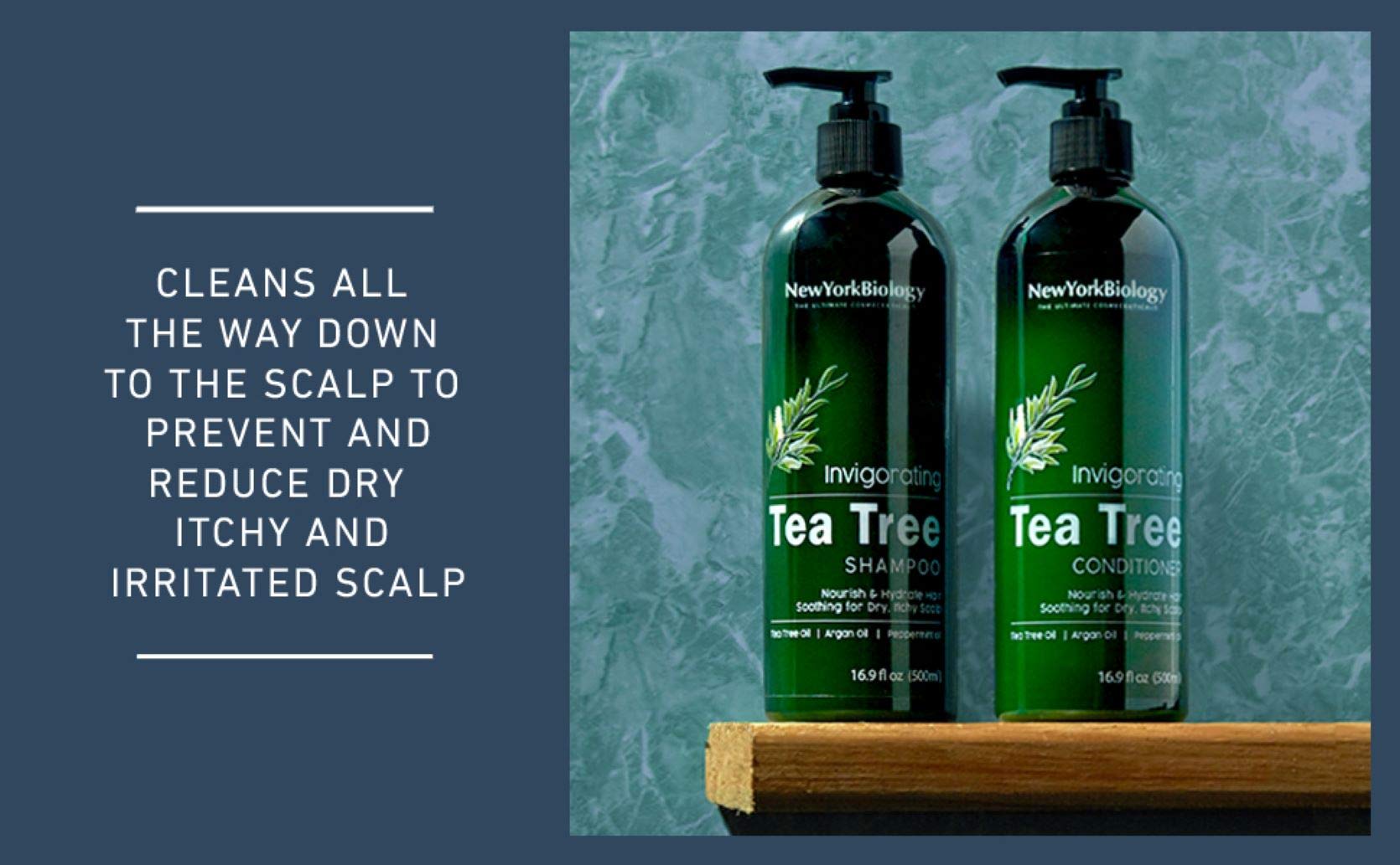 New York Biology Tea Tree Conditioner - Deep Cleanser - Relief For Dandruff And Dry Itchy Scalp - Therapeutic Grade - Helps Prom