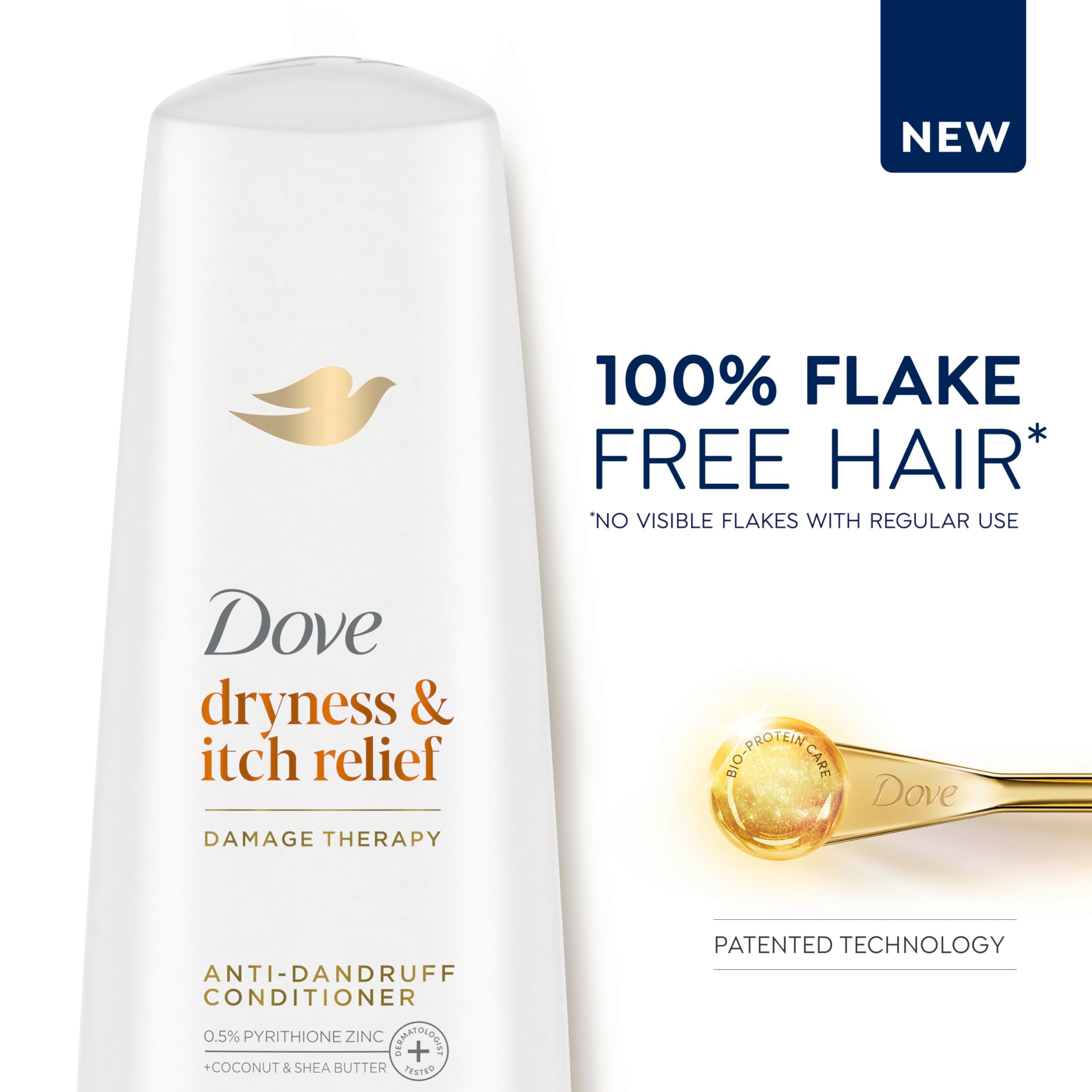 Dove Dermacare Scalp Anti-Dandruff Conditioner Dryness And Itch Relief Dry And Itchy Scalp With Pyrithione Zinc 12 Fl Oz