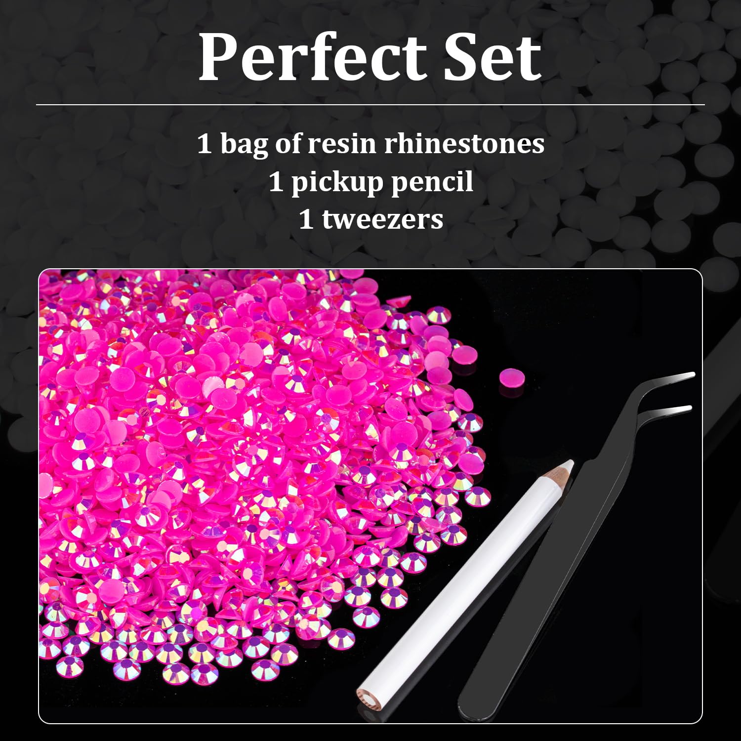 1500Pcs 6Mm Resin Rhinestones Bulk, Hot Pink Ab Flatback Round Jelly Rhinestones Bedazzling Non Hotfix Crystal Gems Large Quanti