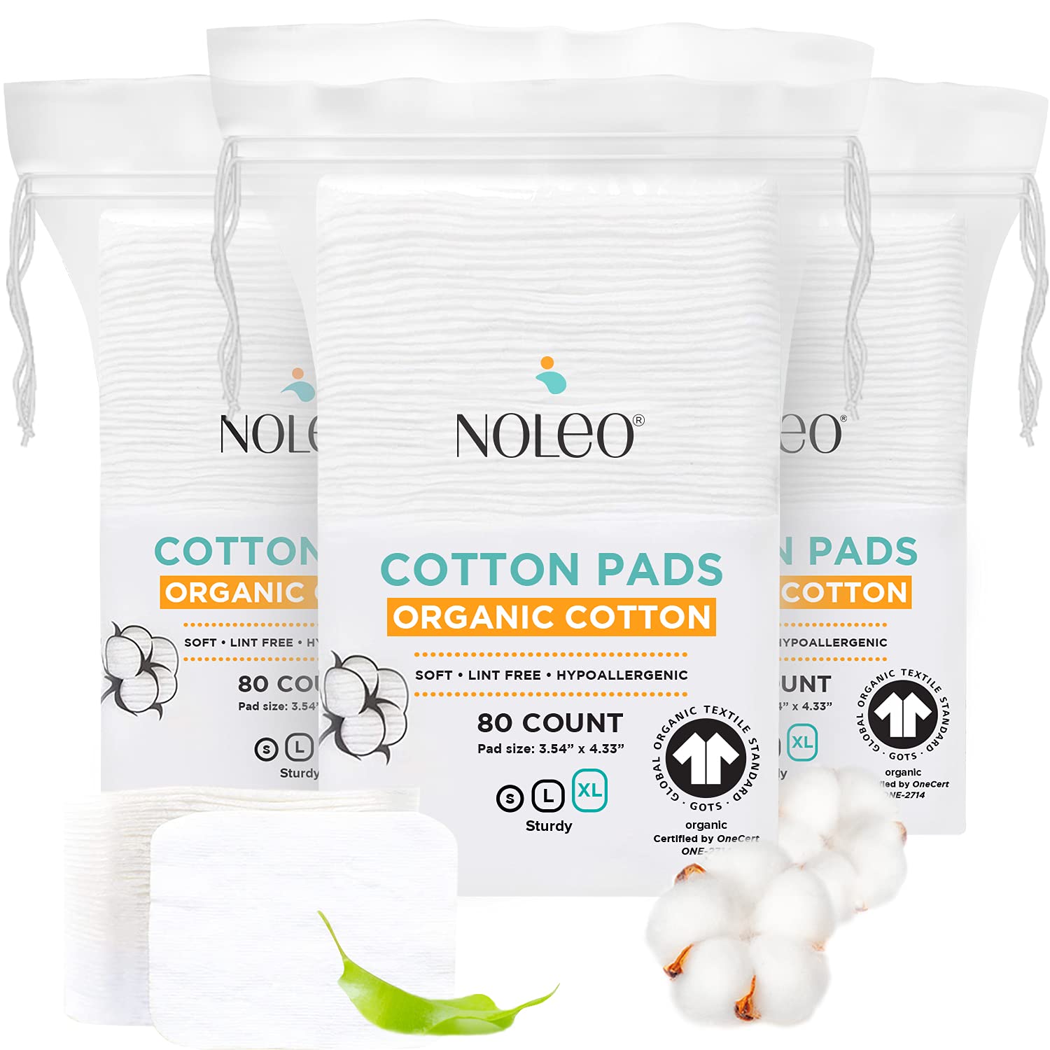 Cotton Rounds & Pads (240 Count (Pack of 3), Extra Large & Pressed)