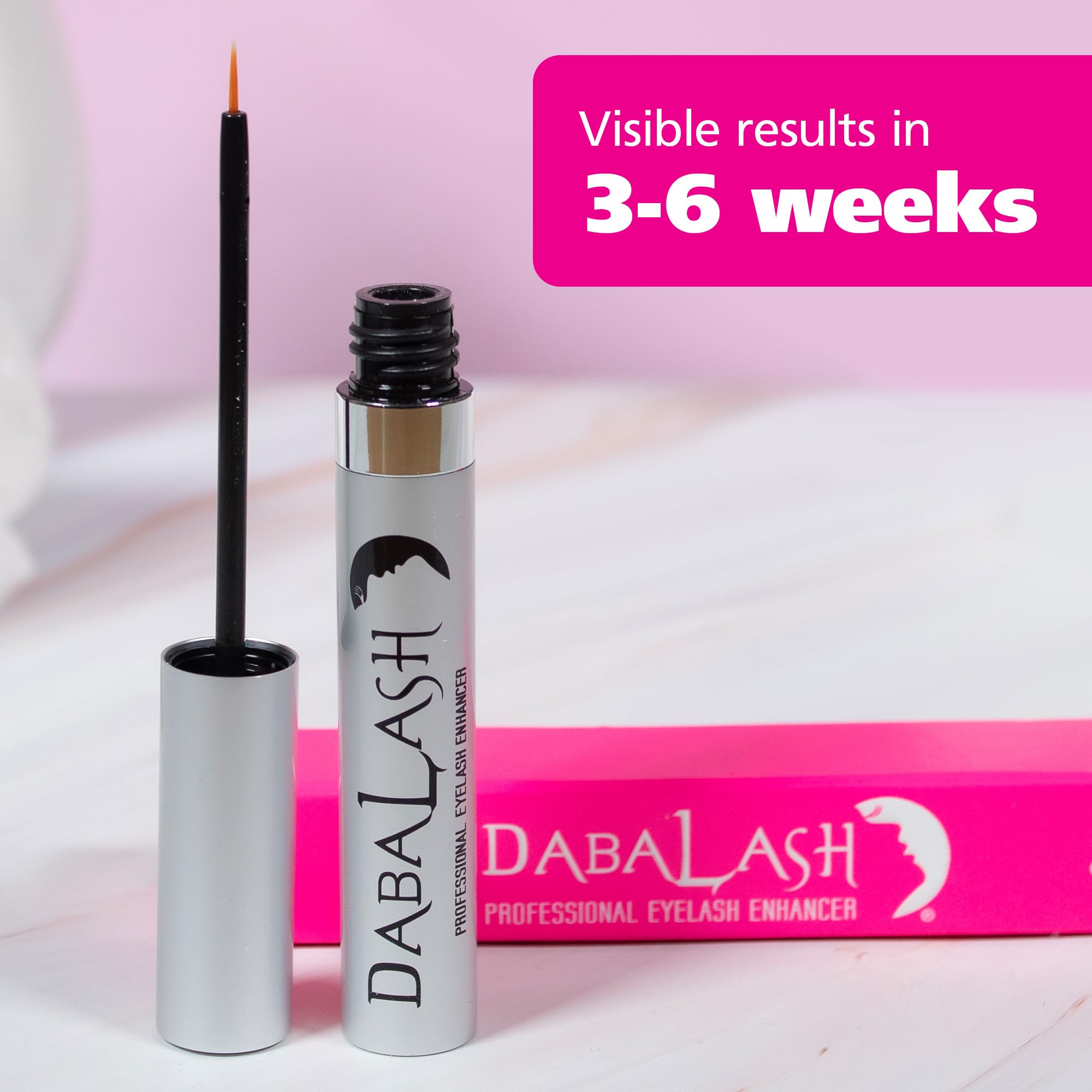 Dabalash Vegan Combo - Professional Eyelash & Brow Strengthener & Gentle Vegan Mascara - Give Your Own Lashes A Longer, Fuller,