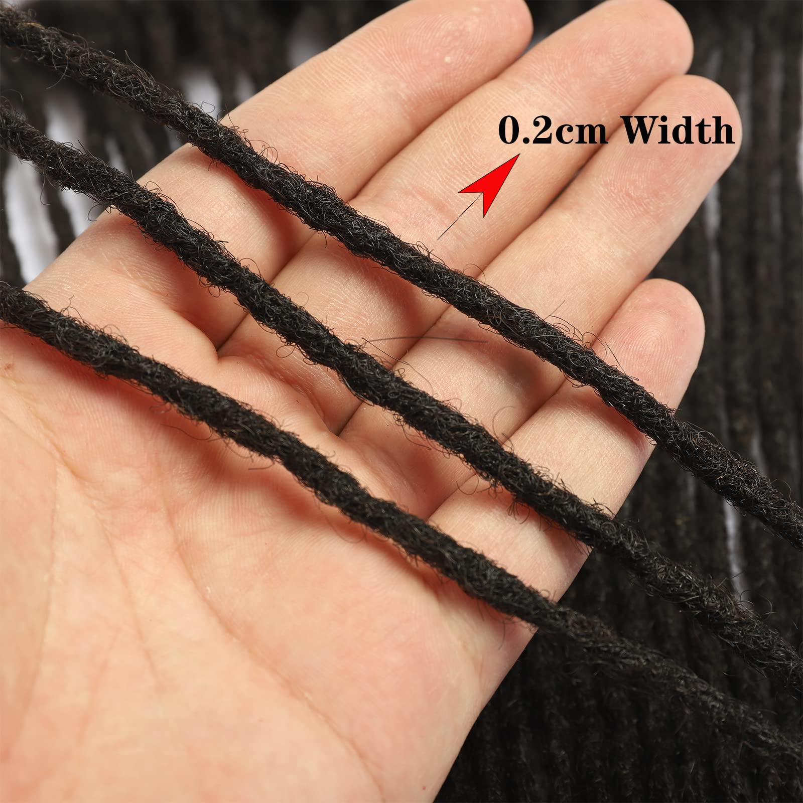 Loc Extension Human Hair 8 Inch 0.2Cm Width Permanent Huamn Hair Dreadlocks Extension Can Be Dyed Bleached Curled 100% Handmade