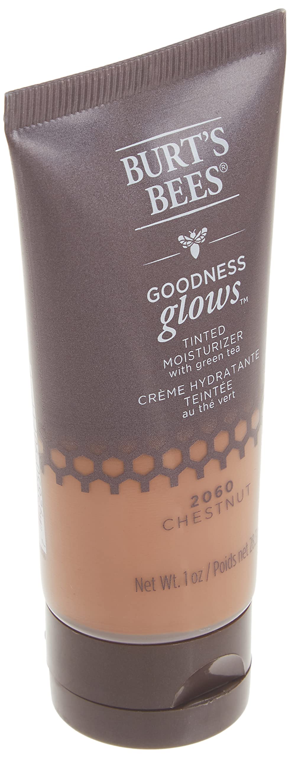 Burt'S Bees Goodness Glows Tinted Moisturizer, Rich In Antioxidants, Chestnut 1.0 Ounce