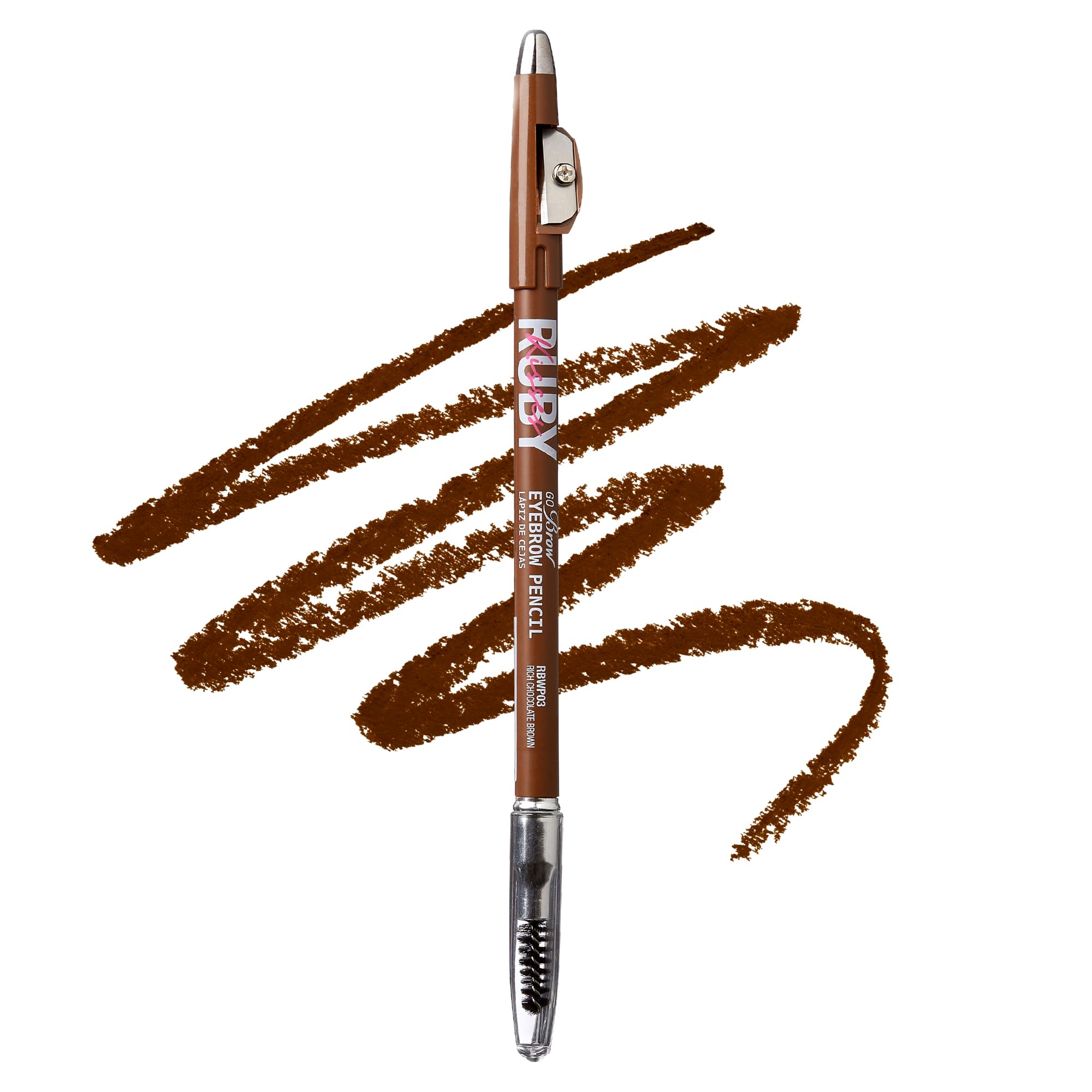 Ruby Kisses Gobrow Eyebrow Pencil, Sharpenable, Longwear, Long Lasting Eyebrow Wooden Pencil For Natural-Looking Brows 3 Pack (C