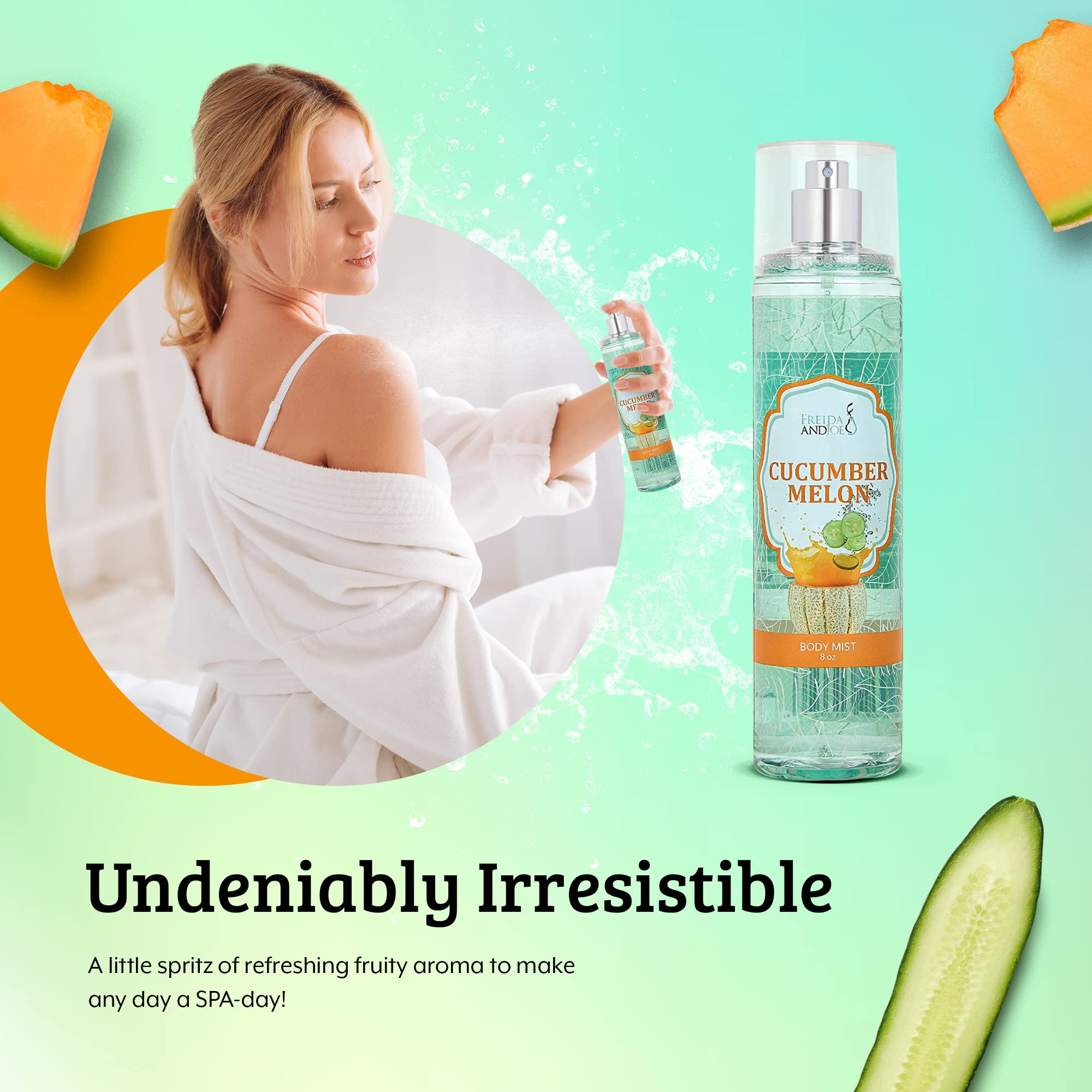 Cucumber Melon Fine Fragrance Body, Womens Perfume Fragrance Body Mist & Sprays, Women'S Refreshing Scented Gifts & Presents 8 O