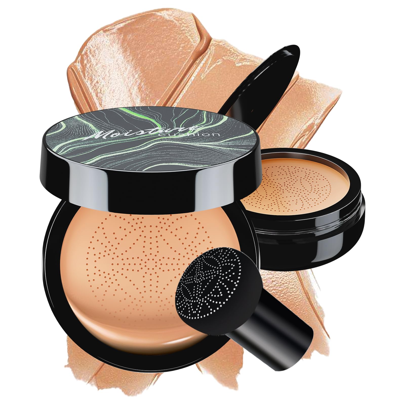 Mushroom Head Air Cushion CC Cream - BB Cream Face Makeup Foundation for Mature Skin Moisturizing Concealer Brighten Long-Lastin