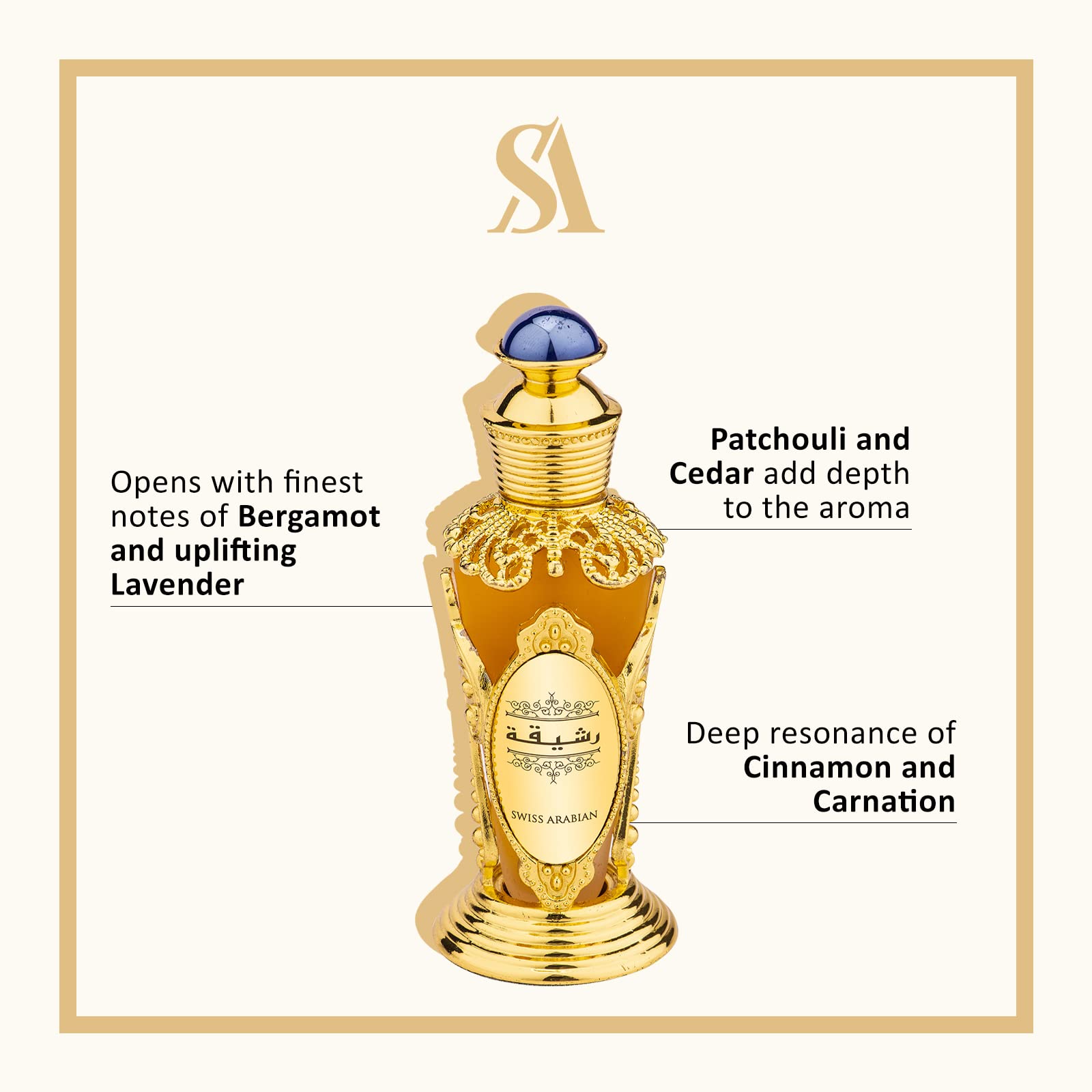 Rasheeqa - Luxury Arabian Perfume Oil, Seductive Signature Fragrance from Dubai, Long Lasting - 0.6 oz