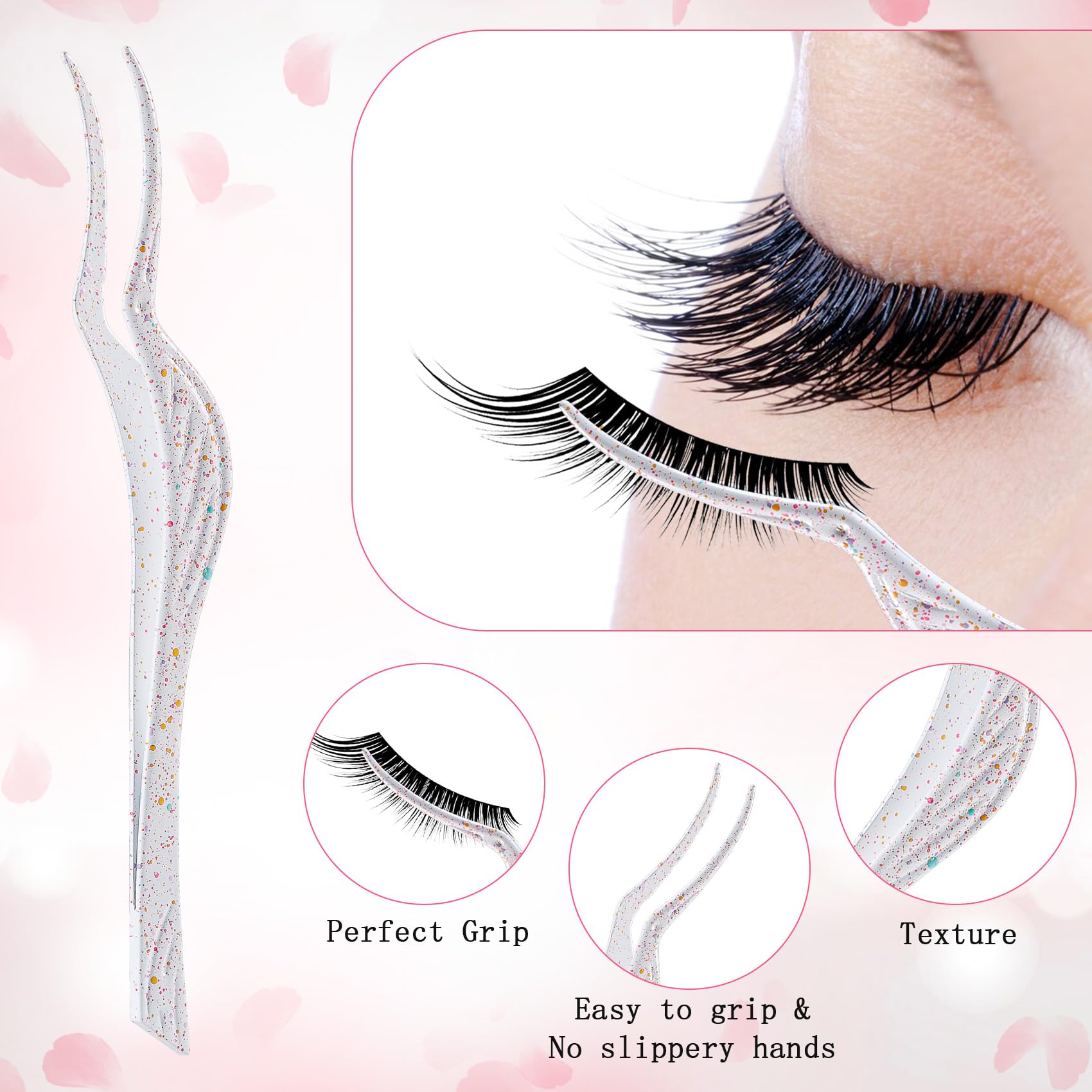 Eyelash Applicator Tool 3-Pcs Lash Applicator Tool Set With Eyelash Extension Tweezers, Brush - Professional Eye Lash Applicator
