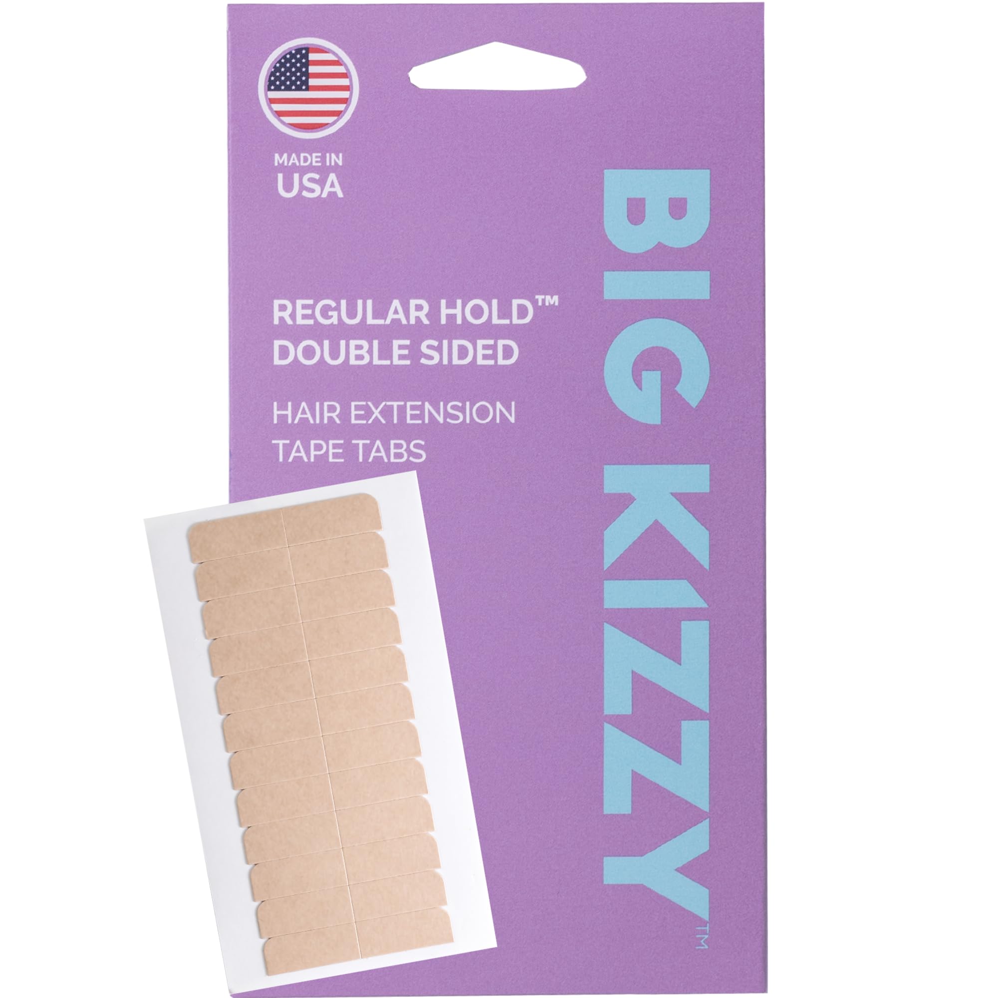 Big Kizzy Hair Extensions Tape - Regular Hold - Fits Most Tape In Hair Extensions, 4Cm X .8Cm Tape For Extensions, Professional