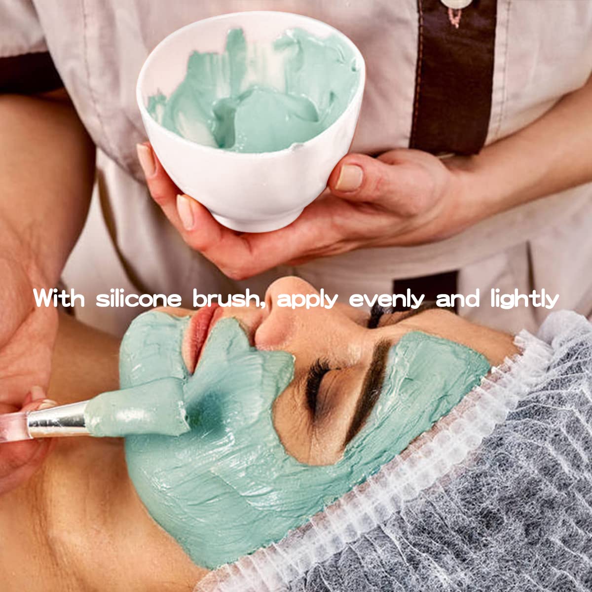 Fercaish 4Pcs Diy Face Mask Mixing Bowl, Microwavable Silicone Facial Mud Bowl Cosmetic Beauty Tool For Home Salon(White)