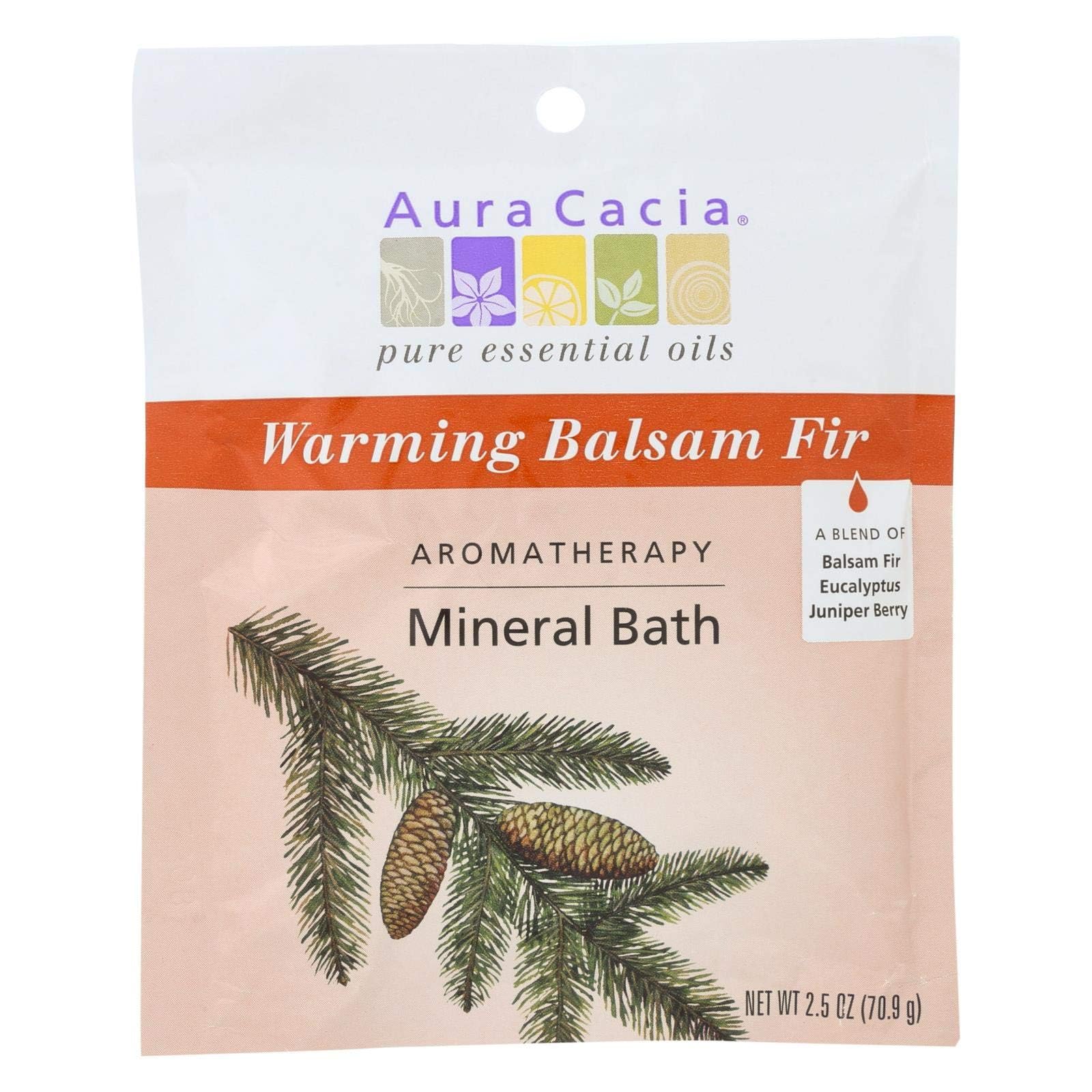 Aura Cacia, Bath Mnrl Balsam Fir Warming, 2.5 Oz, (Pack Of 6)