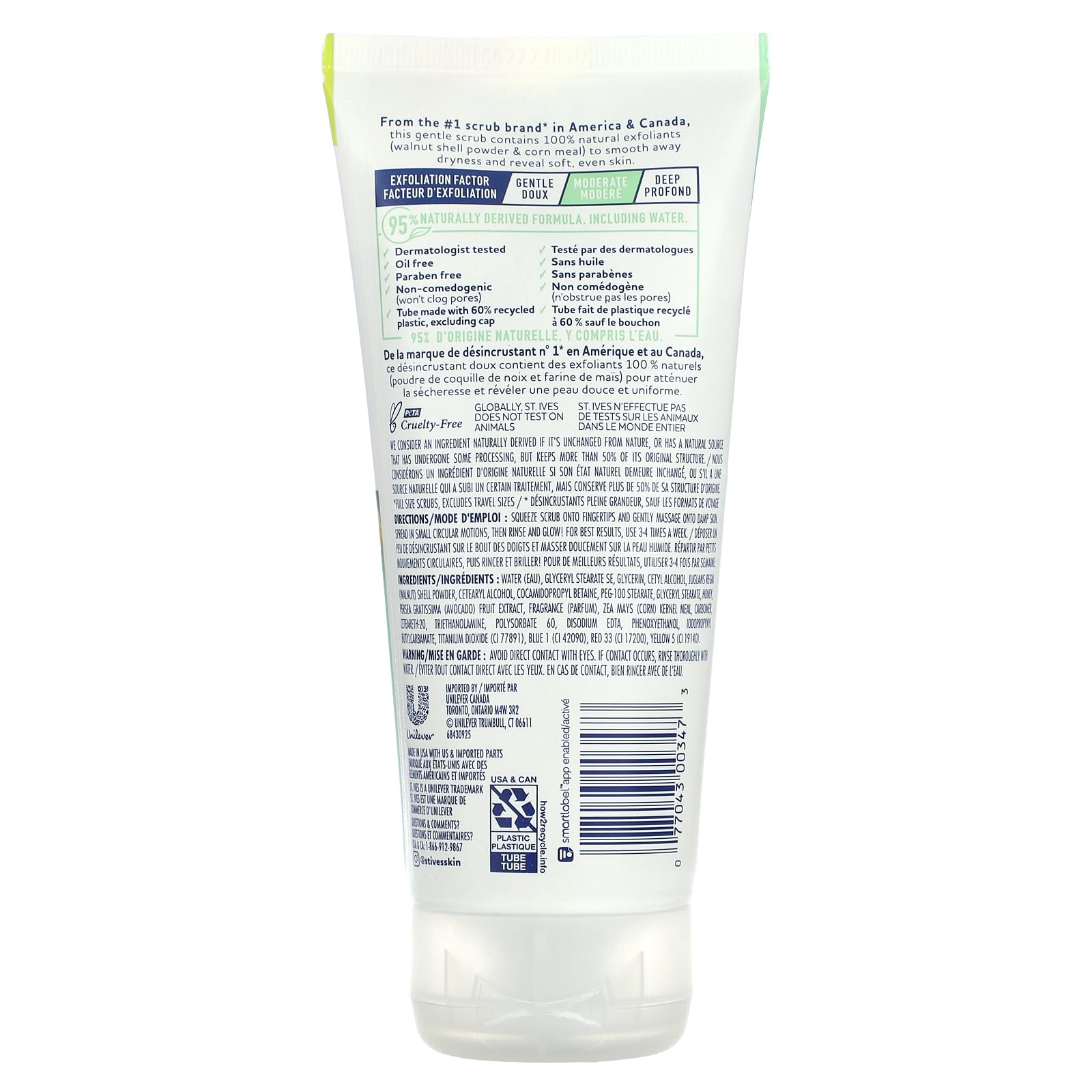 St Ives, Avocado & Honey Soft Skin Scrub, 6 Ounce