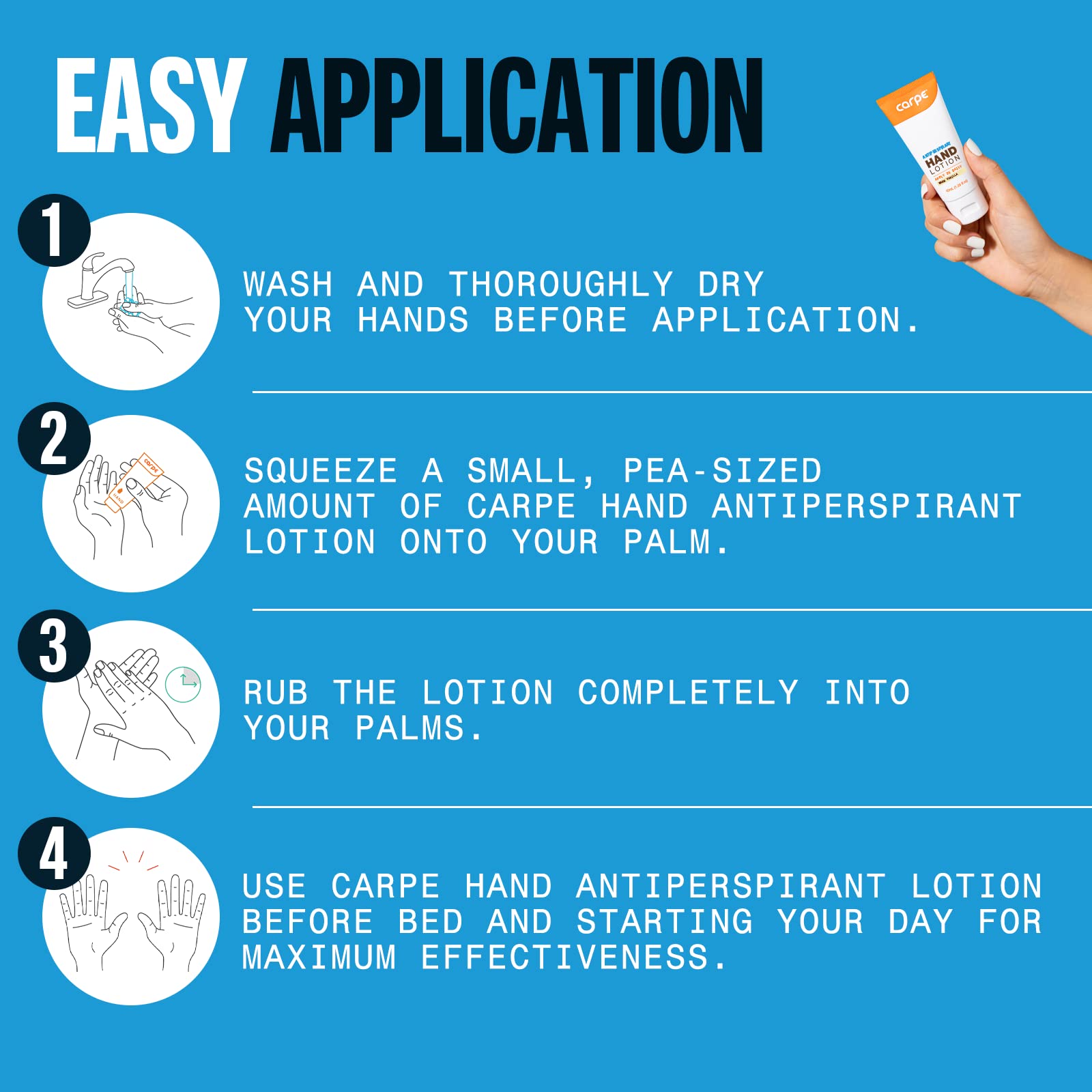 Carpe Antiperspirant Hand Lotion (Pack Of 2) A Dermatologist-Recommended Smooth Lotion That Helps Stop Hand Sweat, Great For Hyp