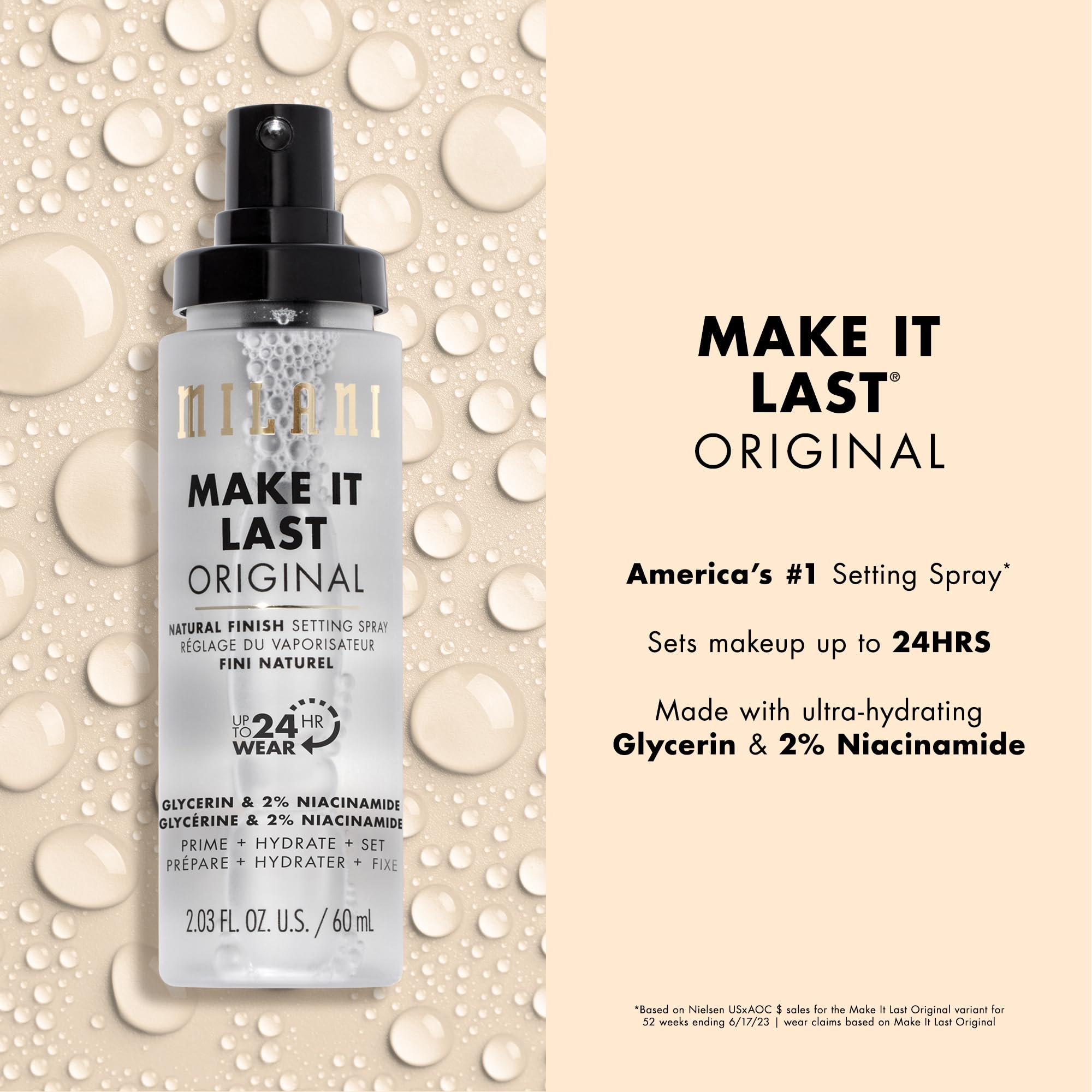 Milani Make It Last 3-In-1 Setting Spray And Primer- Prime + Correct + Set (2.03 Fl. Oz.) Makeup Finishing Spray And Primer - Lo