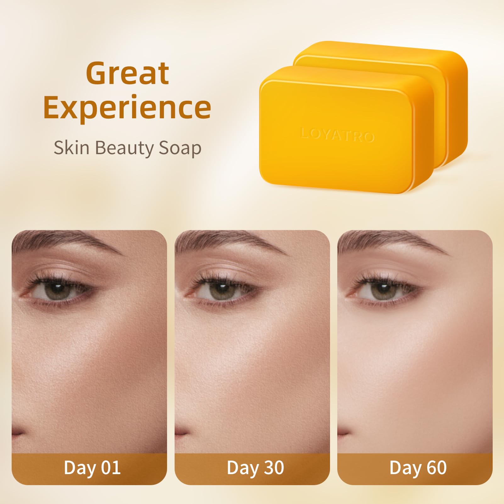 Loyatro Turmeric Soap For Dark Spots Kojic Acid Turmeric Soap Bar For Face & Body-Acne, Dark Spots, Smooth Skin, For All Skin Ty