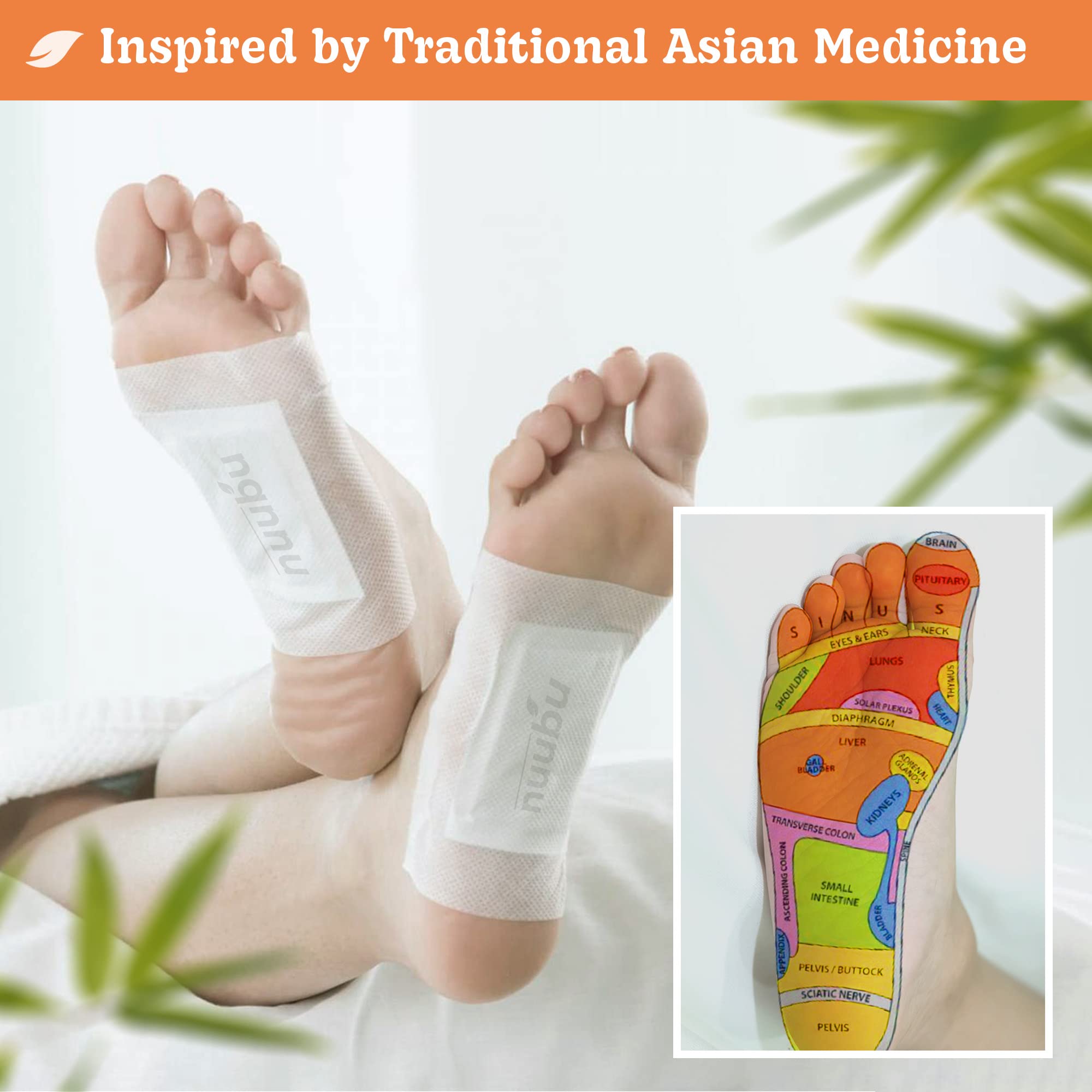 Nuubu | Ginger Deep Cleansing Foot Pads For Better Sleep & Foot Care | Premium Japanese Organic Foot Pads With Ginger Powder (10