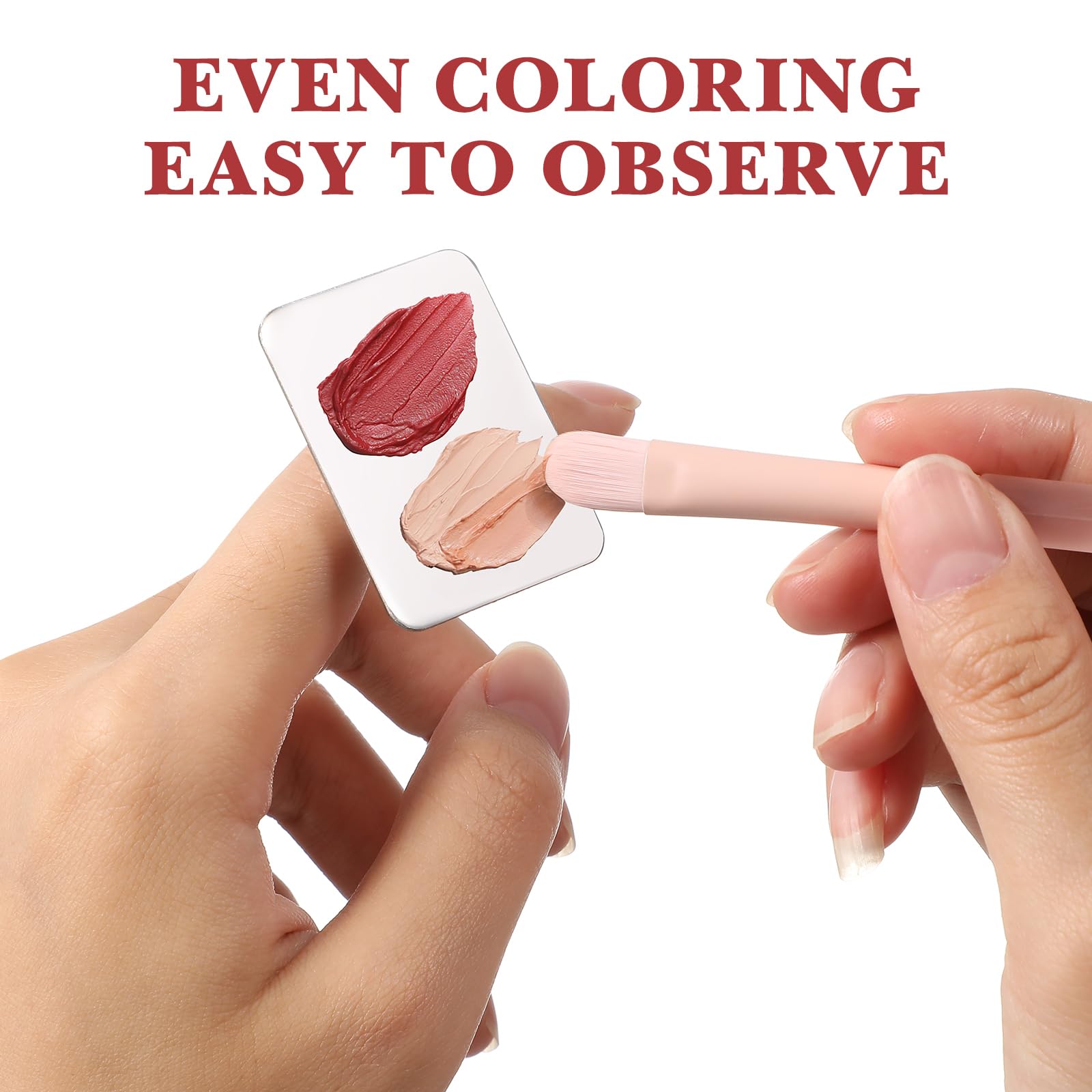Frcolor 2Pcs Nail Art Palette Stainless Steel Makeup Mixing Palette Ring Nail Diy Art Design Paint Color Mixing Palette Metal To