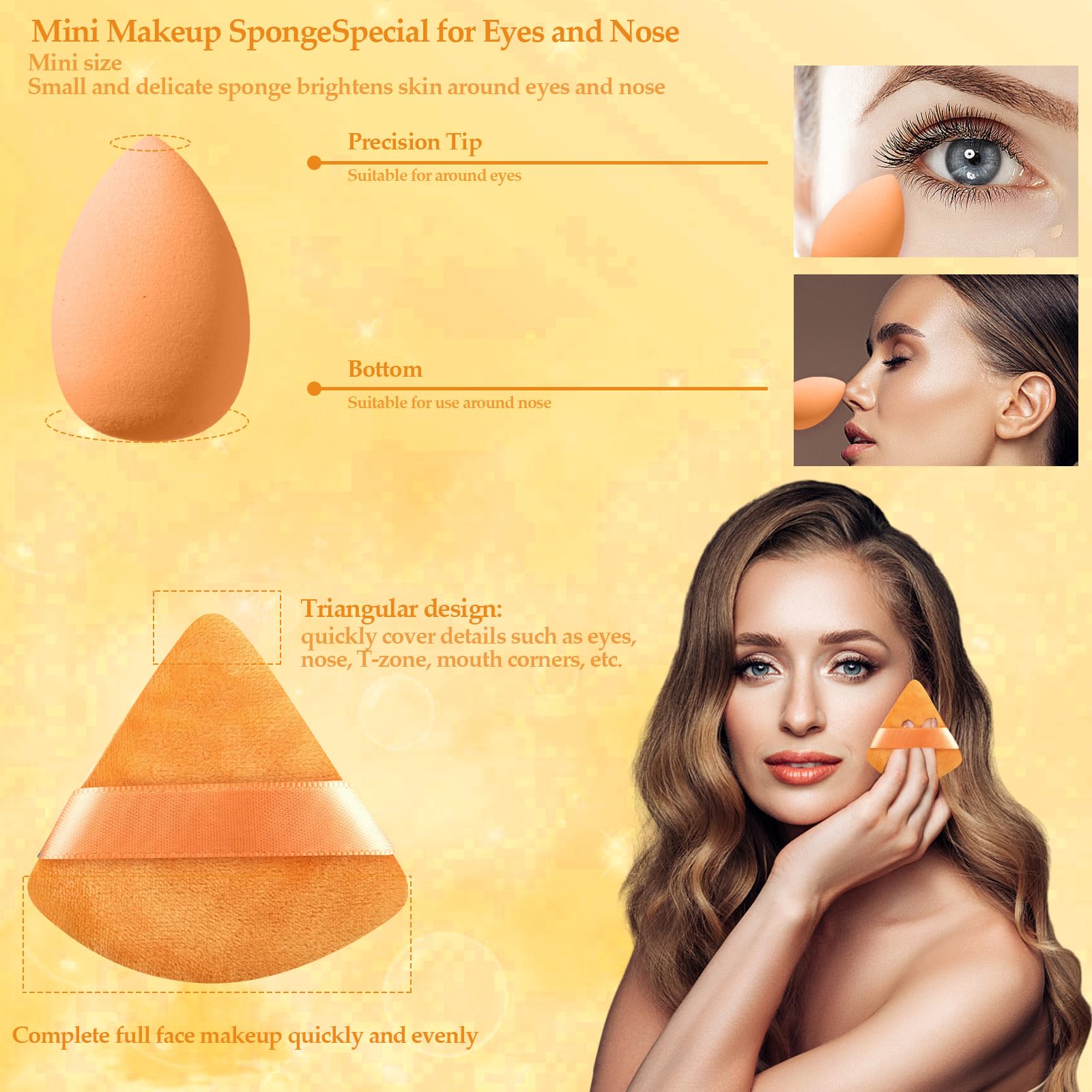 14 Pcs Makeup Sponge Set,Beauty Sponges Blender With 4 Pcs Powder Puff And 4 Pcs Mini Make Up Sponges Birthday Gift,Mother 'S Da