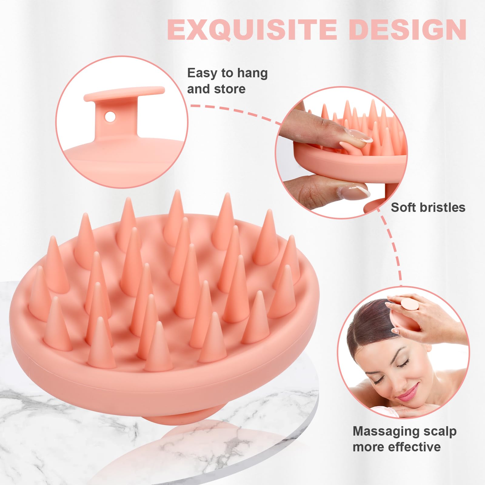 Meartchy Silicone Scalp Massager, Scalp Scrubber For Hair Growth With Soft Bristles, Scalp Exfoliator Brush Dandruff Removal Sha