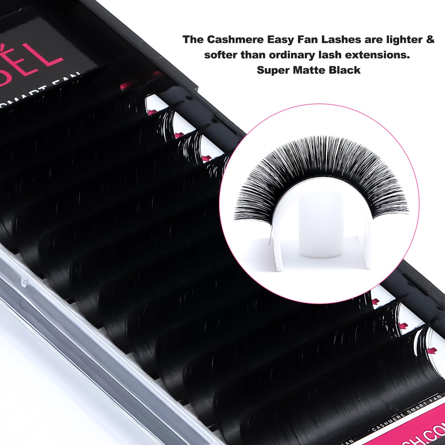 Kolybel Eyelash Extensions Cashmere Easy Fan Lashes 0.05 Thickness D Curl 18Mm Single Tray Auto Blooming Lash Extension Matte Da