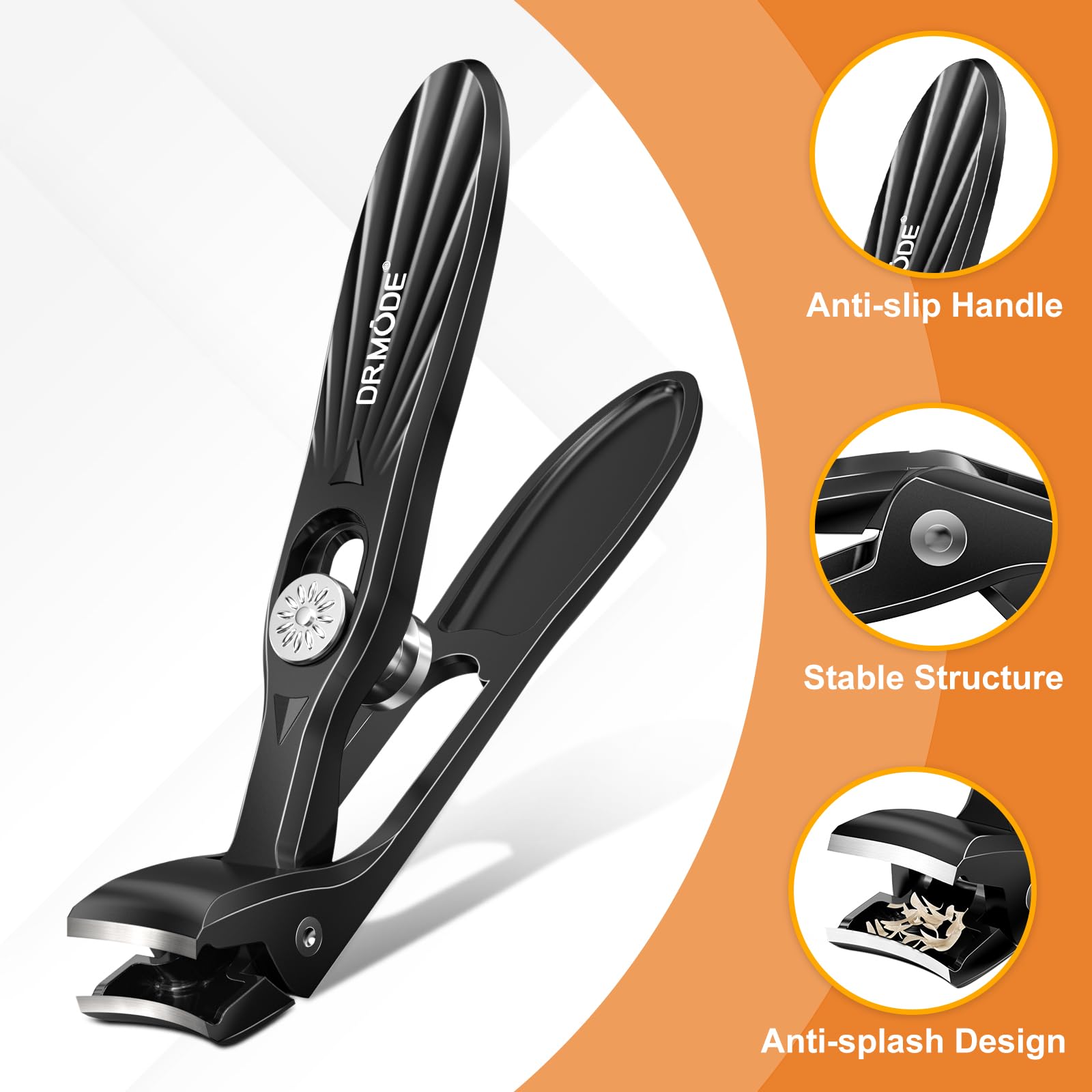 Drmode Nail Clippers For Men Thick Nails, Angled Head Toe Nail Clippers For Thick Nails For Seniors, Wide Jaw Opening Toenail Cl