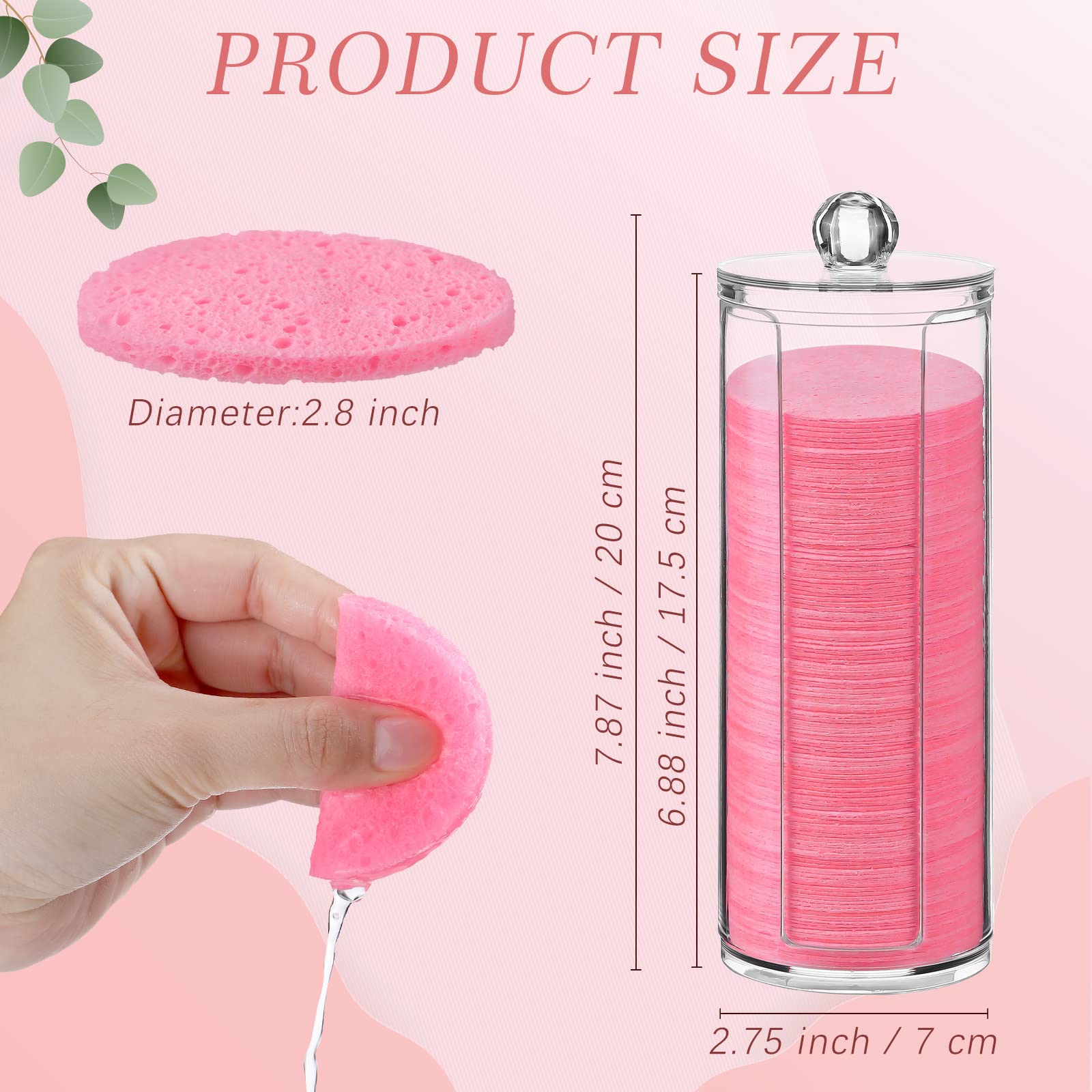 Sieral 120Pcs Compressed Facial Sponges Disposable Natural Face Sponges Round Soft Pads With Container For Washing Face Cleansin