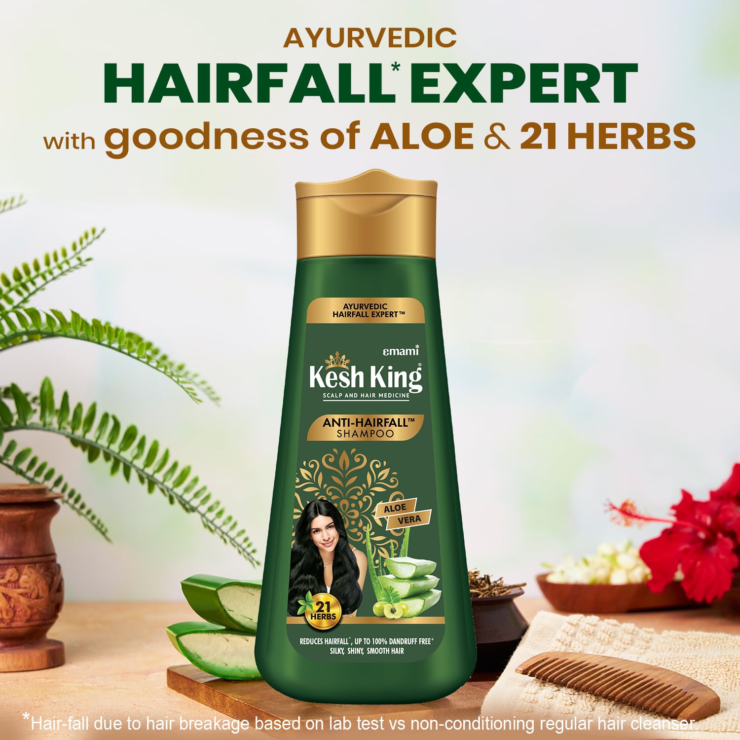 Kesh King Emami Anti Hairfall Shampoo | With Ayurvedic Herbs & Aloe Vera | Provides Healthy Nourished Scalp | For Shiny Smooth H