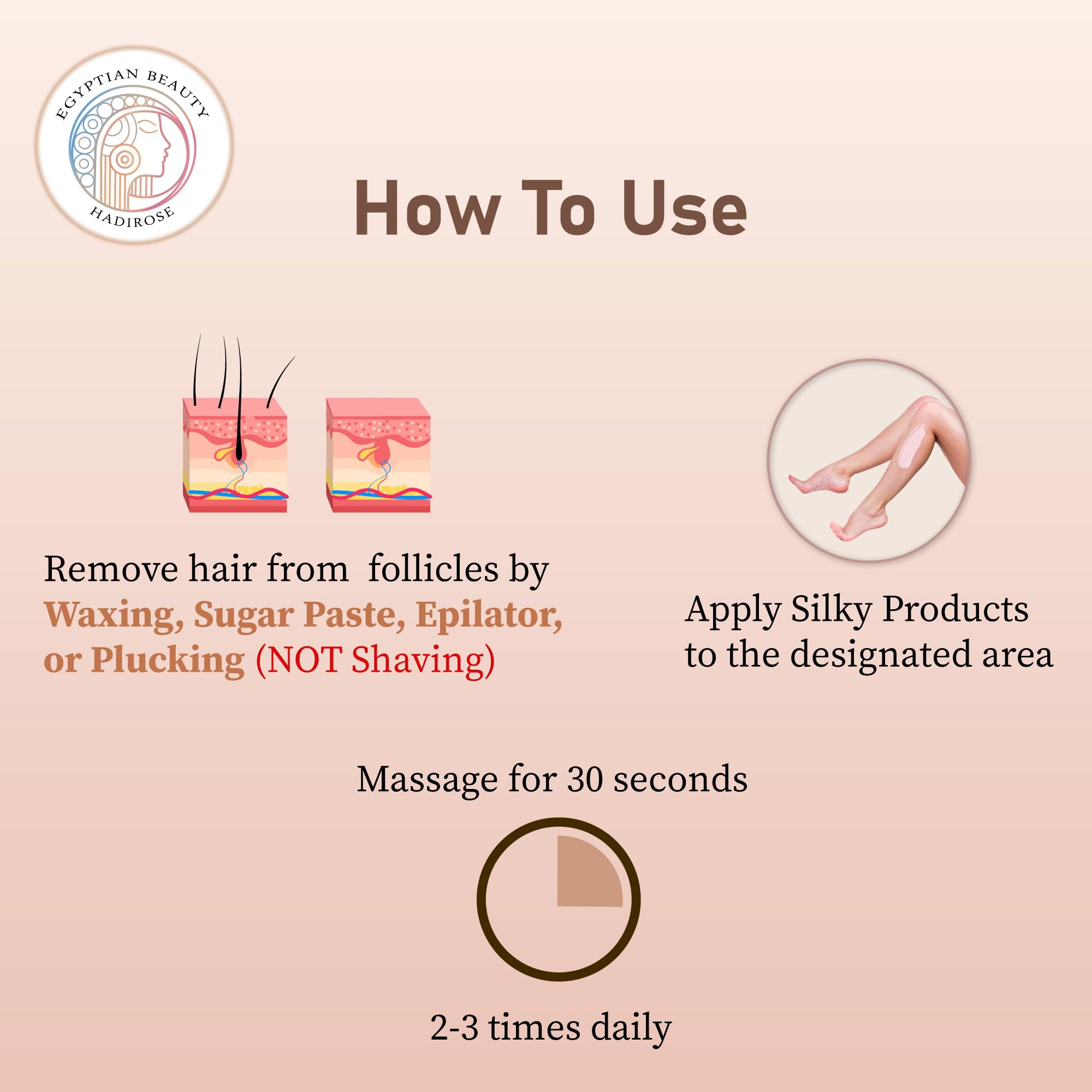 Silky Serum By Hadirose | Pure Red Saad Oil (Cyperus Rotundus) | 100% Organic All Natural Permanent Hair Removal | Hair Growth I