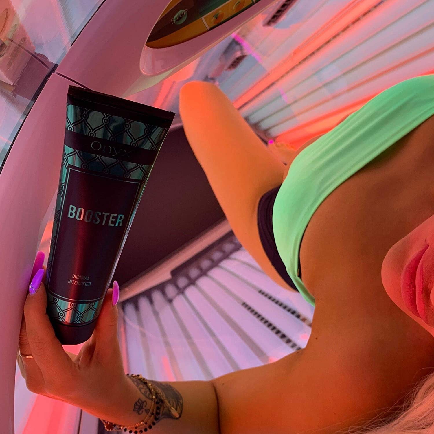 Onyx Booster Tanning Accelerator For Tanning Beds - Indoor Tanning Lotion Without Bronzer - Hydrating Formula With Tattoo Protec