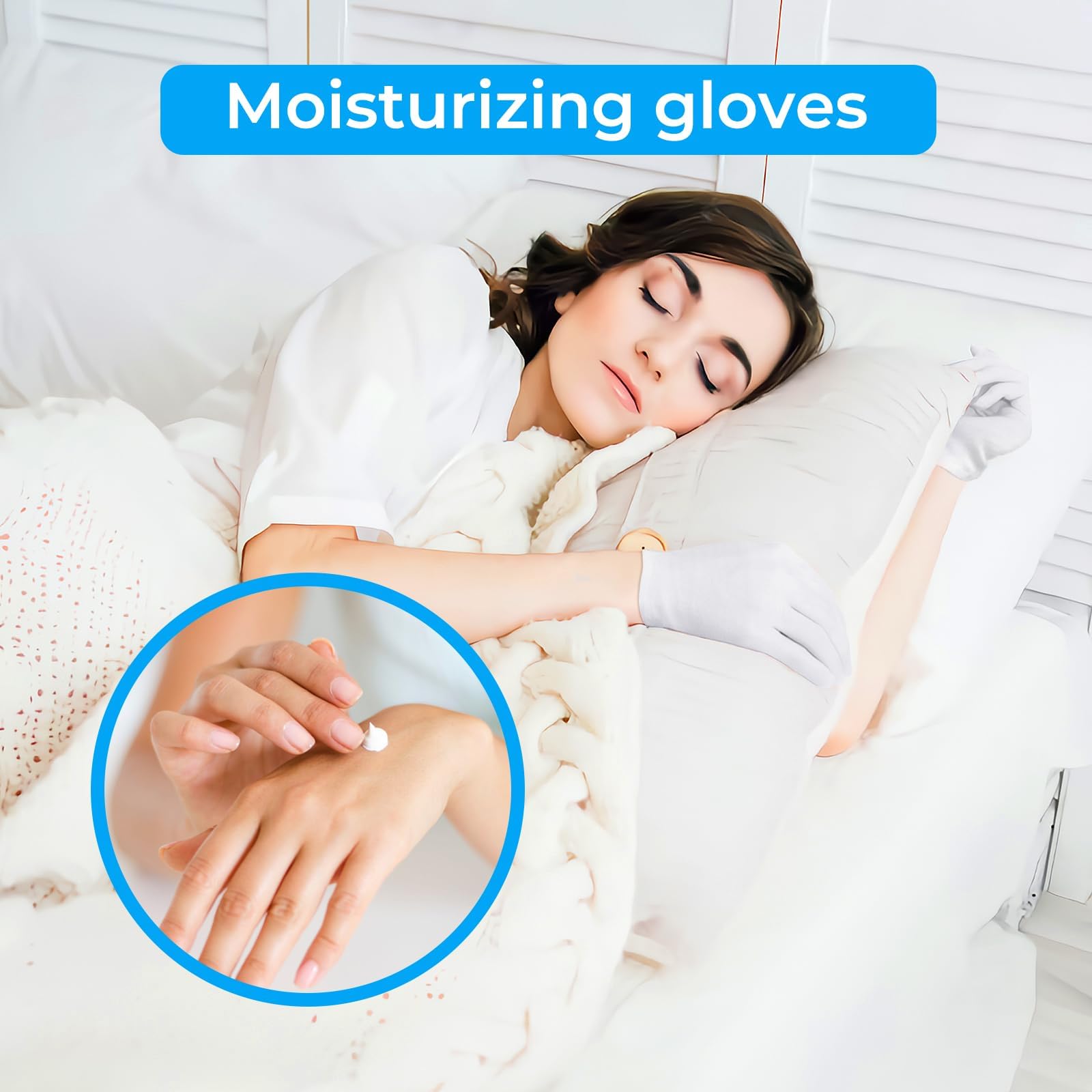100% Cotton Gloves, 3 Pairs White Cotton Gloves For Women Dry Hands Eczema Serving - Archival Coin Jewelry Inspection Gloves(3 P