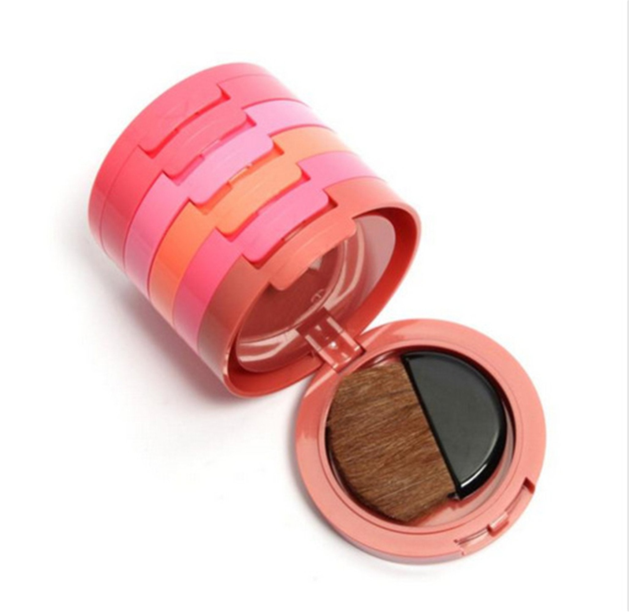 Fantasyday Pro 5 Colors Compact Powder Blush/Cheek Blusher Makeup Palette Contouring Kit With Blush Brush Pressed Powder Baked M