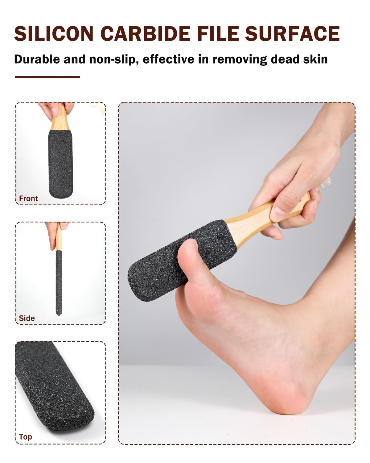 Bezox Foot Pumice Stone Pedicure File(1 Pcs) - Wooden Handle Foot File Callus Remover For Smoother Feet And Hands - Foot Scrubbe