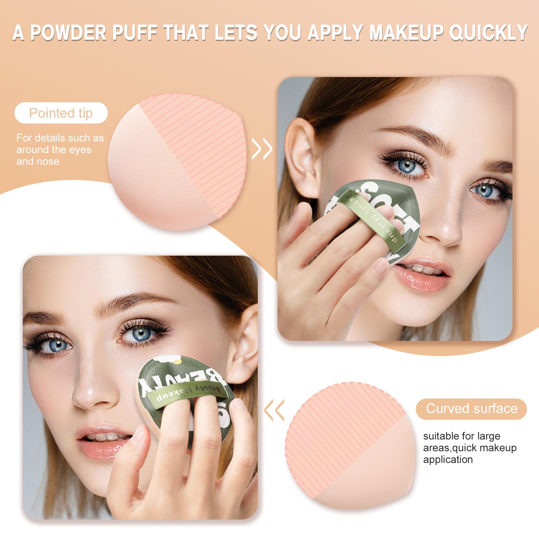 Feryes Large Teardrop Powder Puff For Powder Foundation & Concealer, Makeup Setting - Makeup Puff For Loose Powder, Cosmetics, 2