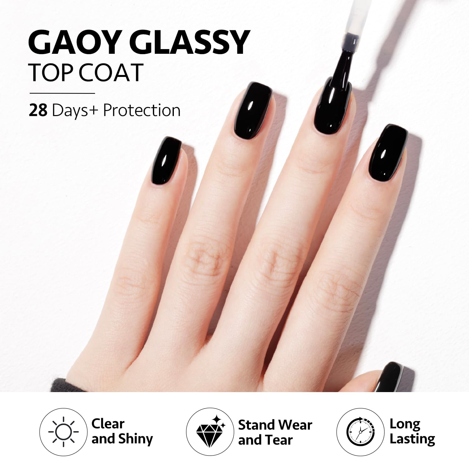 Gaoy 2 Pcs 16Ml No Wipe Gel Top Coat, Glassy Clear Gel Top Coat, High Gloss Finish For Uv Light Cure Gel Nail Polish